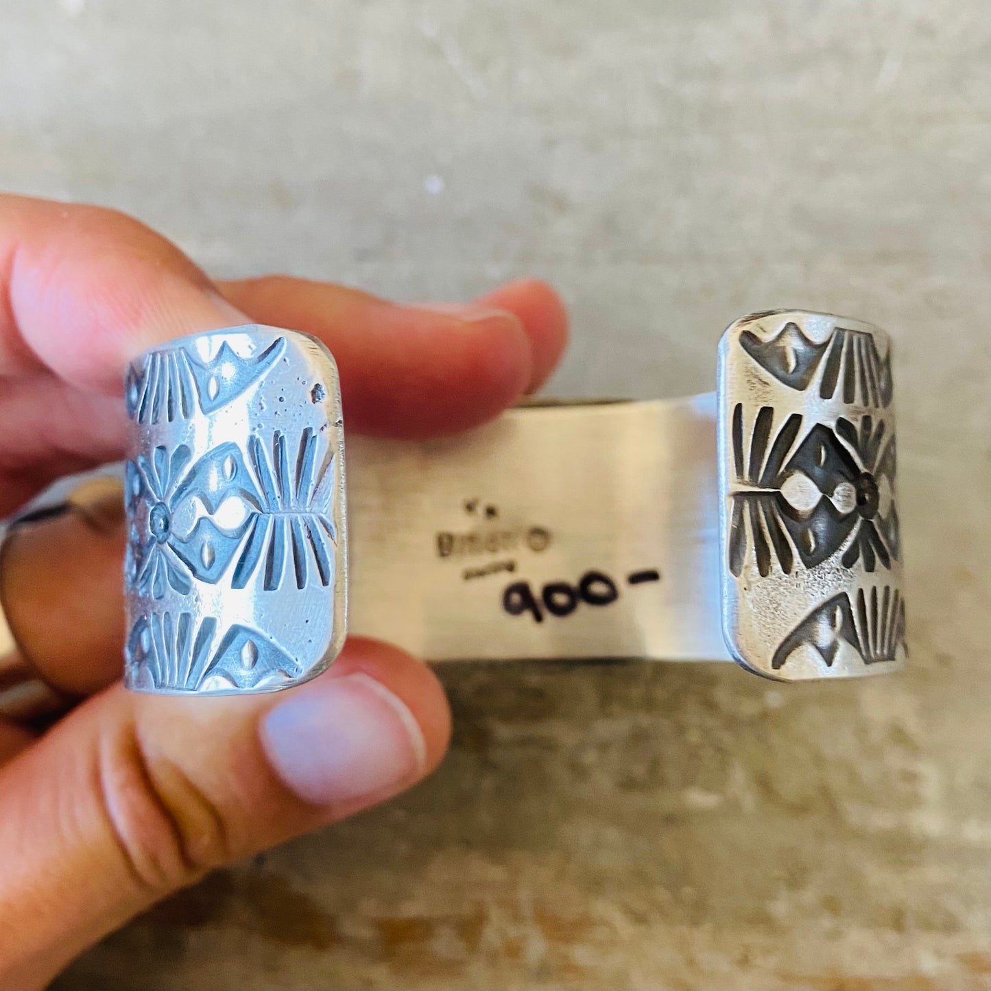 Navajo Kindale Billah Sterling Silver & Kingman Turquoise Stacker Cuff