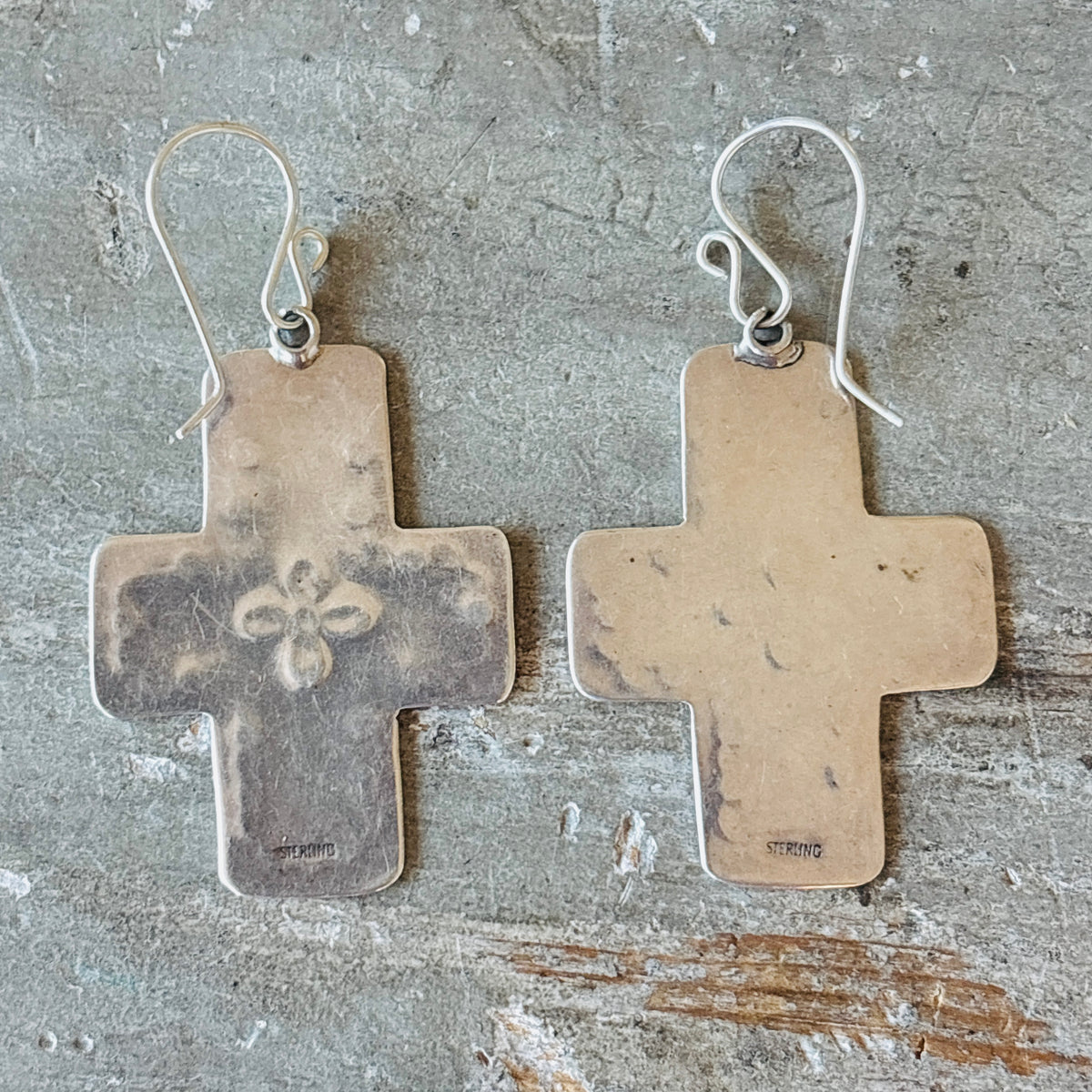 Navajo Sterling Silver Cross Earrings
