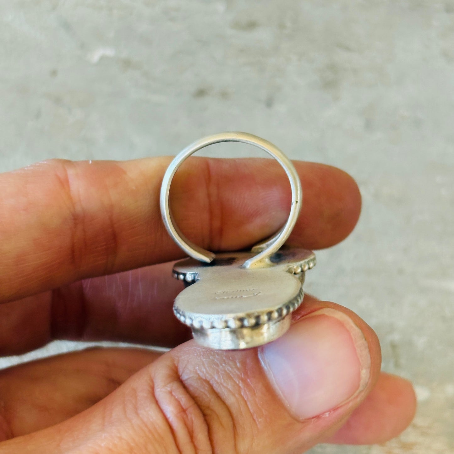 Navajo Travis Jim Sterling Silver & Purple Spiny Oyster Ring