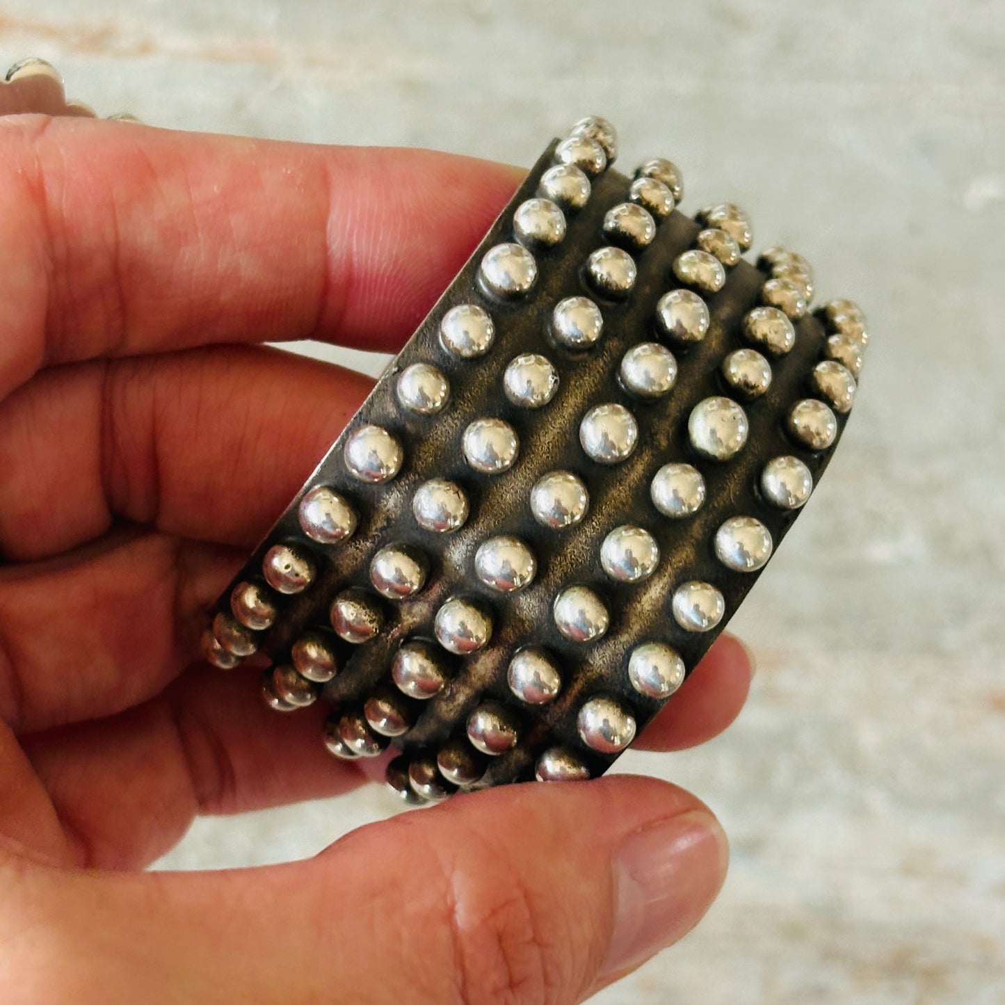 Navajo Edmund Piasso Sterling Silver Cuff