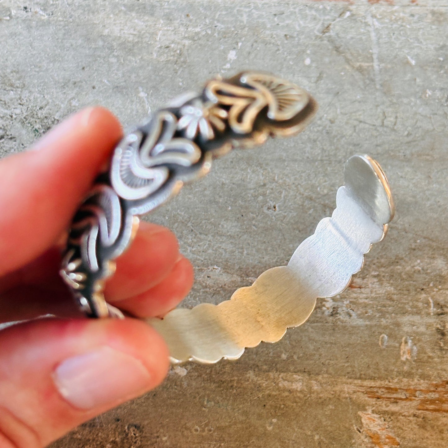 Navajo Thomas Jim Sterling Silver Stacker Cuff