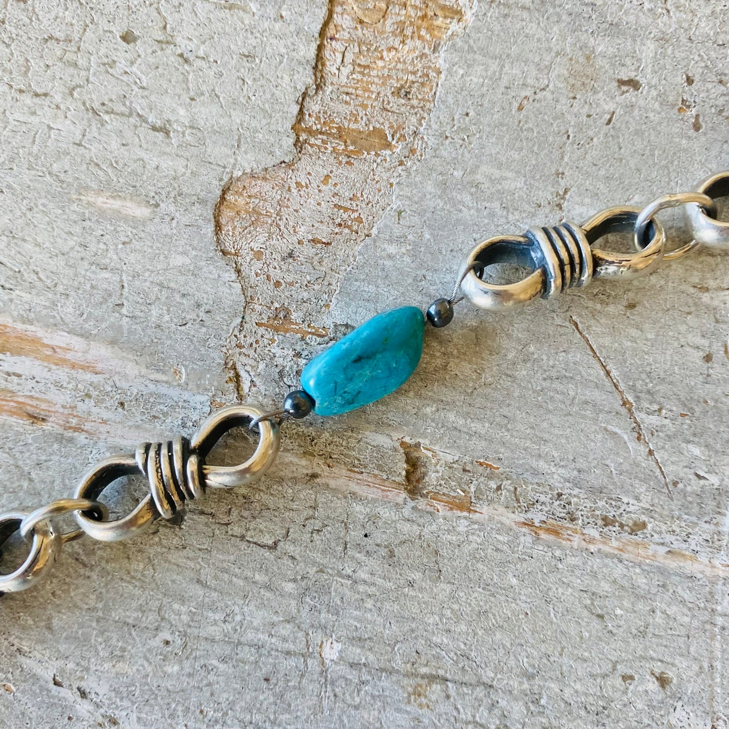 Navajo Sterling Silver & Turquoise Toggle Bracelet