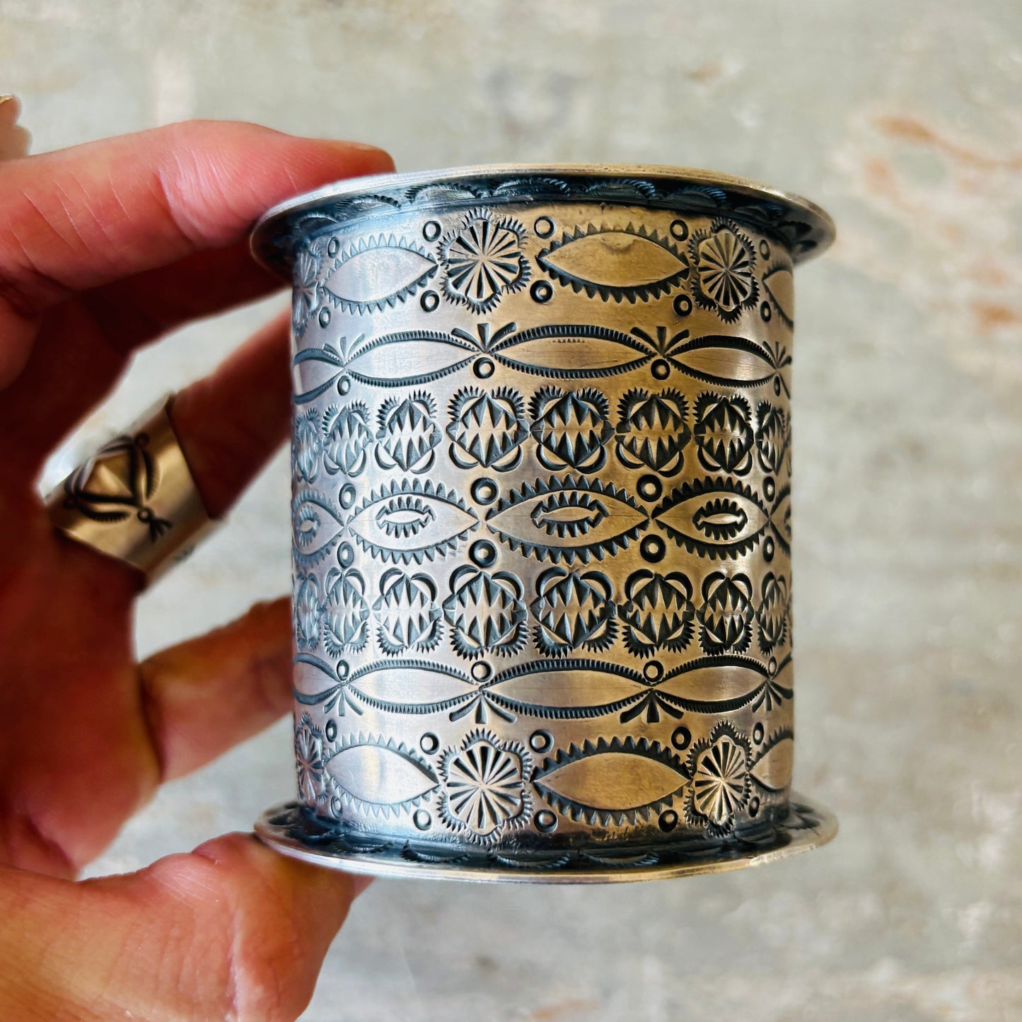 Navajo Benson Shorty Sterling Silver Statement Cuff