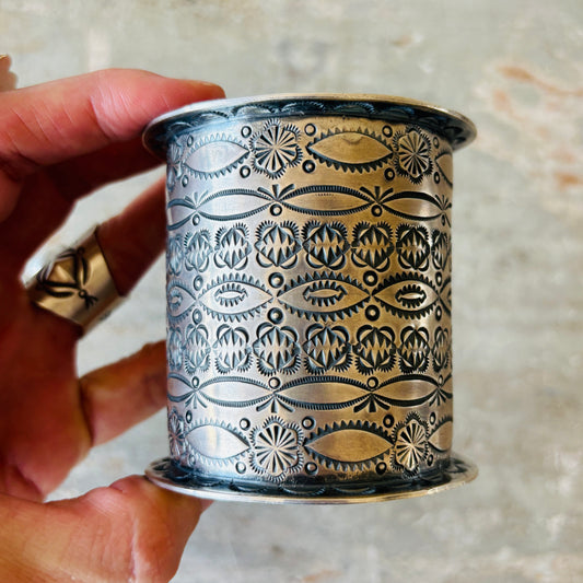 Navajo Benson Shorty Sterling Silver Statement Cuff