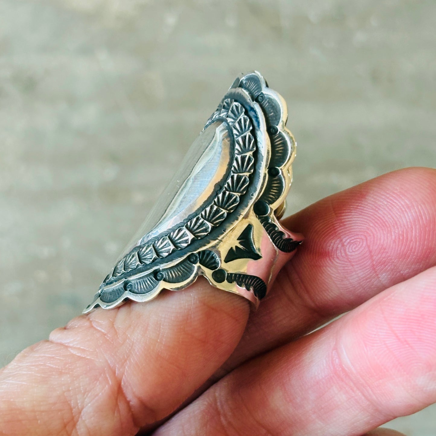 Navajo Sunshine Reeves Sterling Silver Heart Ring (Copy)