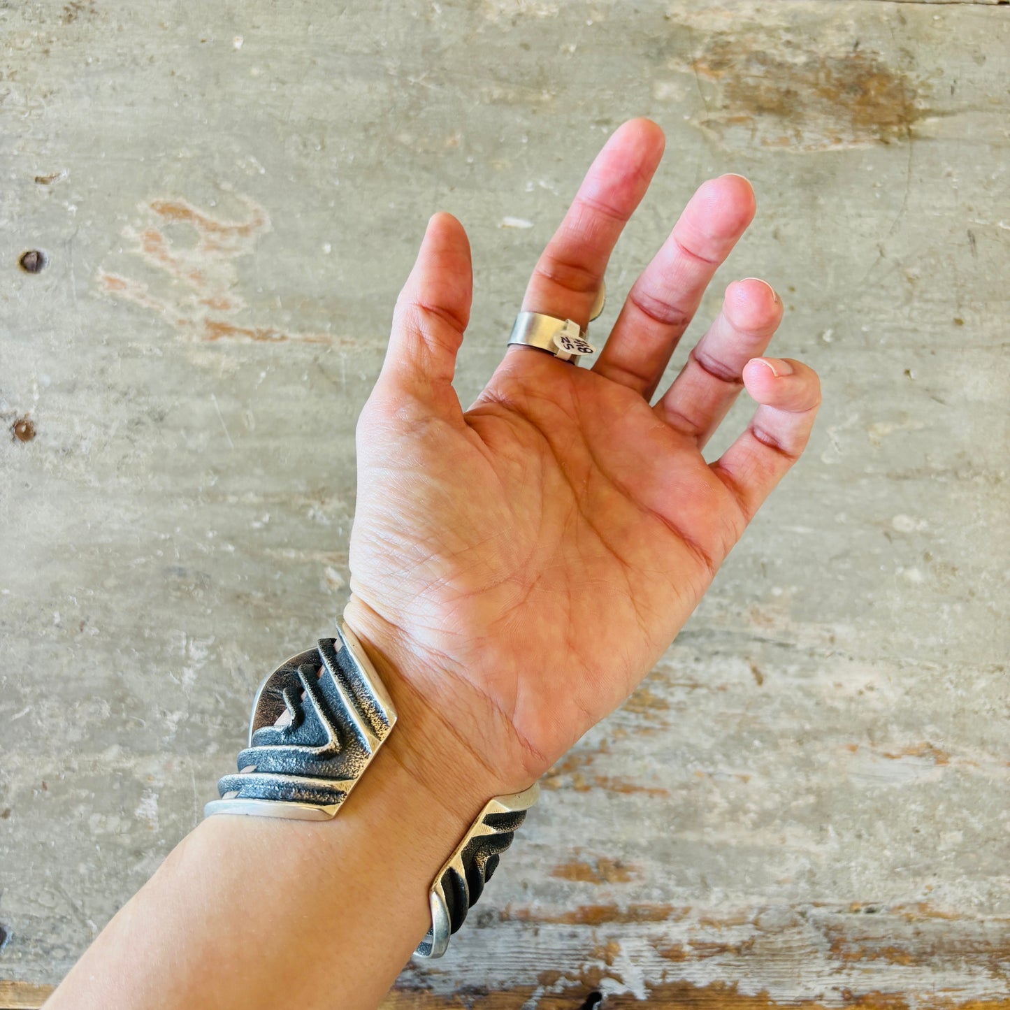 Navajo Sheila Becenti Sterling Silver & Golden Hills Four Stone Ring