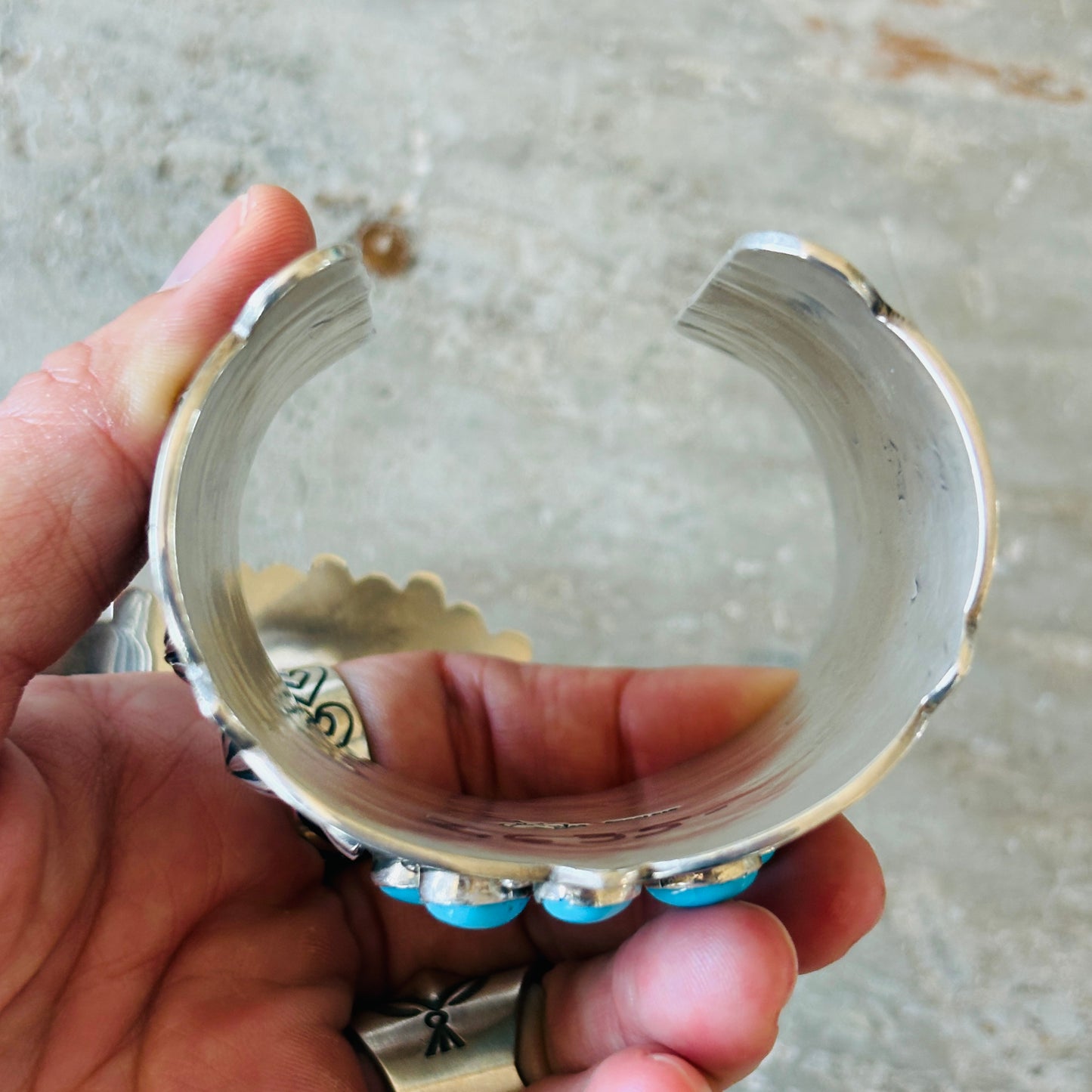 Navajo Delbert Gordon Sterling Silver - Purple Spiny Oyster & Sleeping Beauty Turquoise Statement Cuff