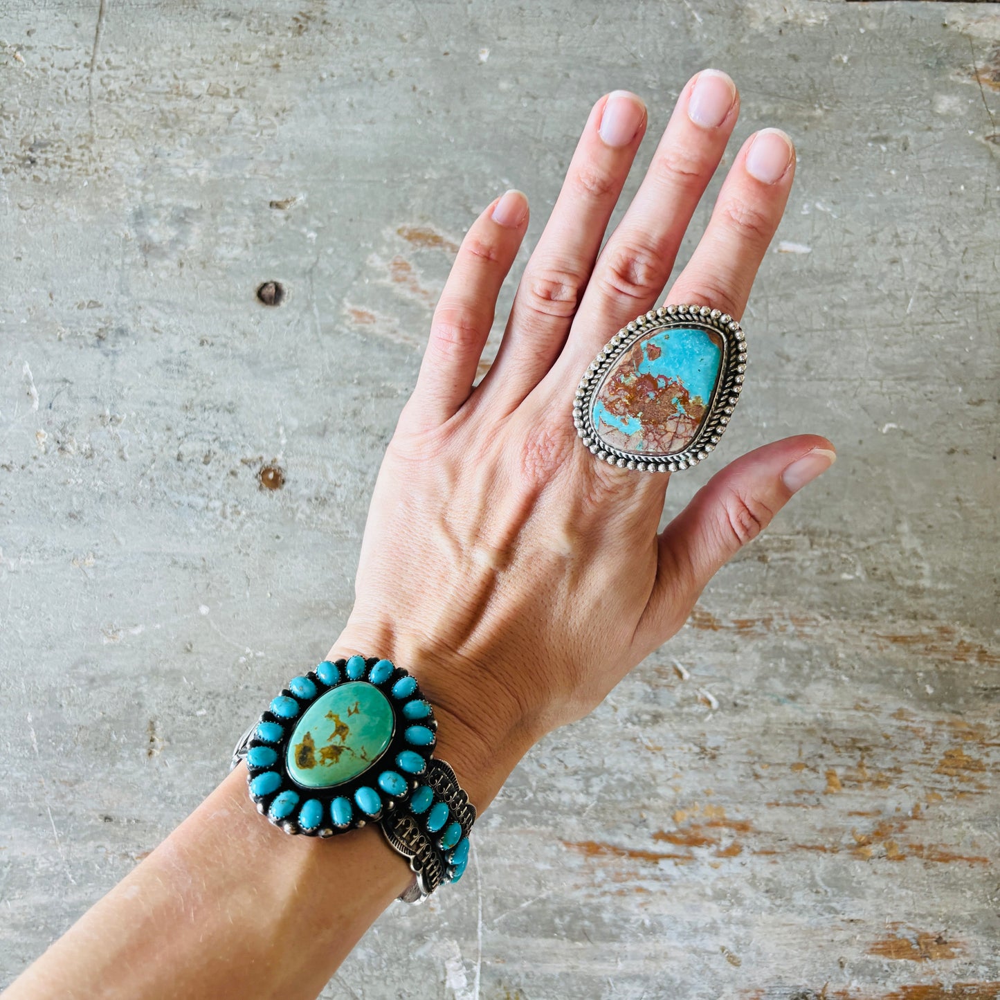 Apache Rosella Paxson Sterling Silver & Pilot Mountain Turquoise Ring