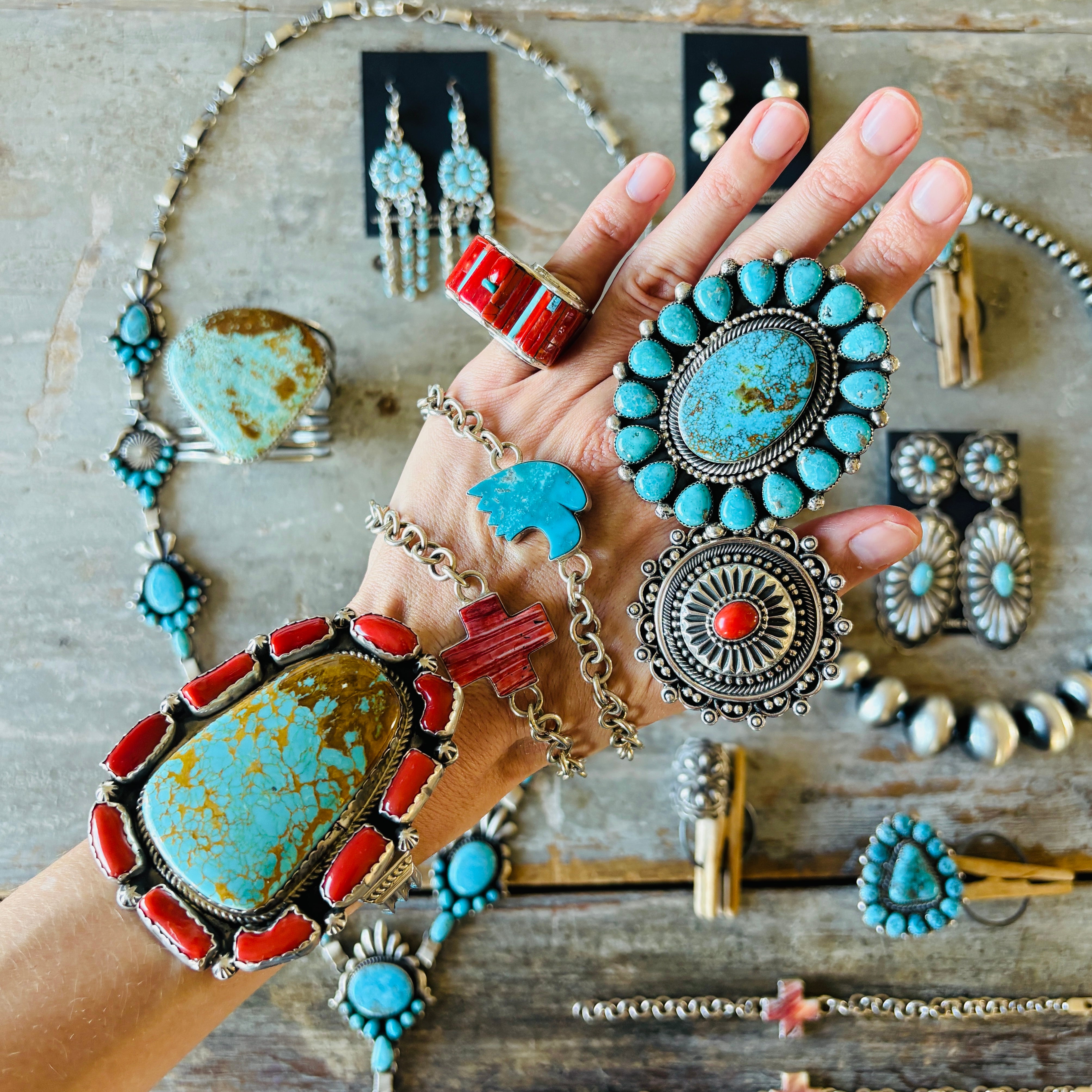 Navajo Melvin Francis Sterling Silver & Red Spiney Oyster Cross