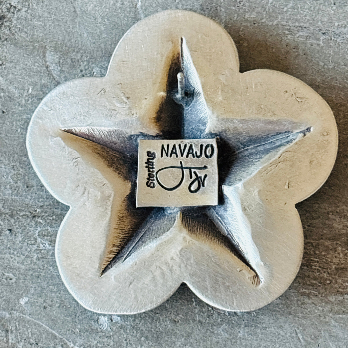 Navajo Dakota Willie Sterling Silver Star Concho Earrings