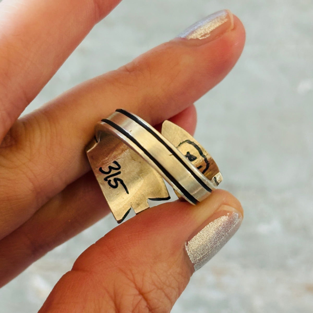 Navajo Herman Smith Sterling Silver Arrow Ring