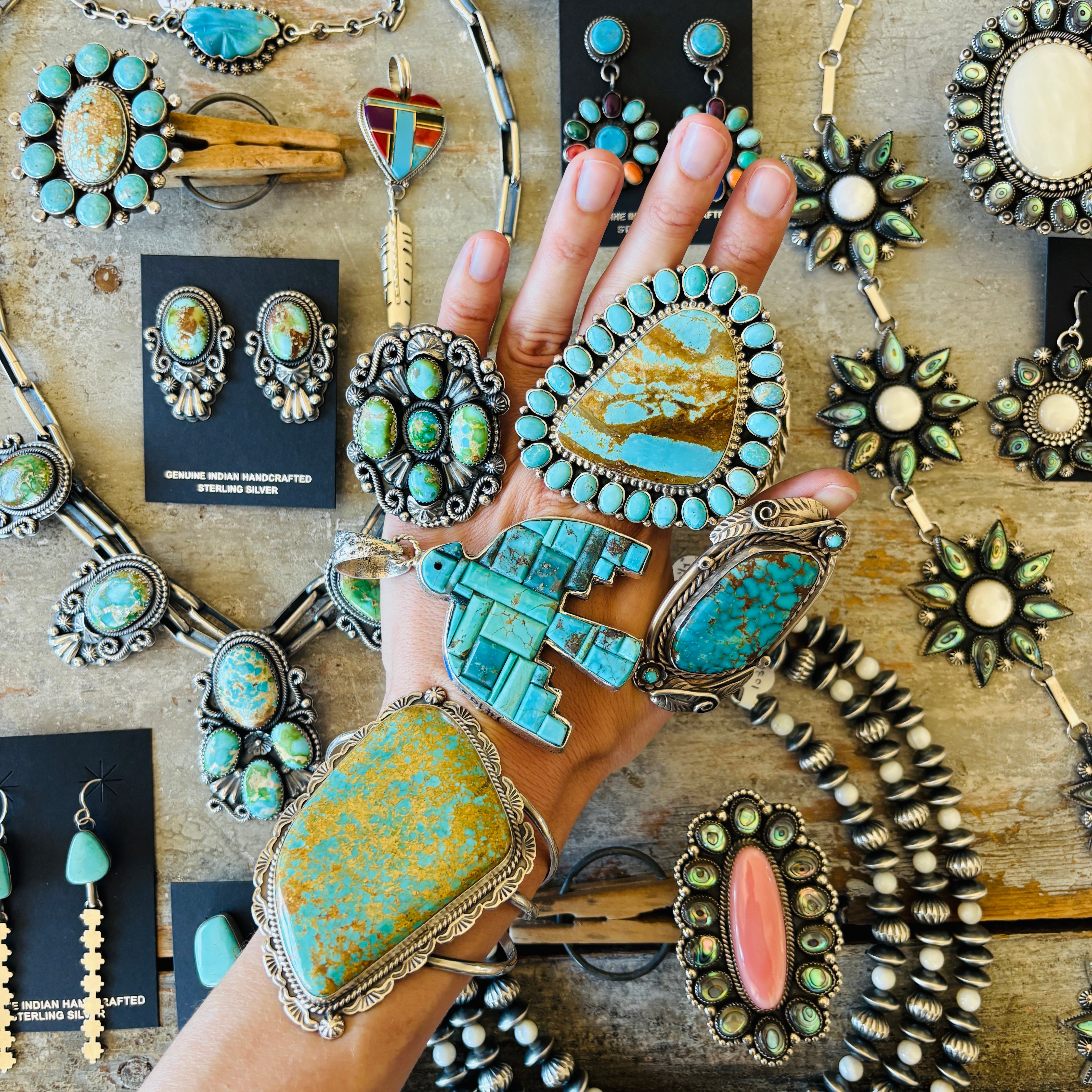 Navajo Tonya June Rafael Sterling Silver - #8 & Kingman Turquoise