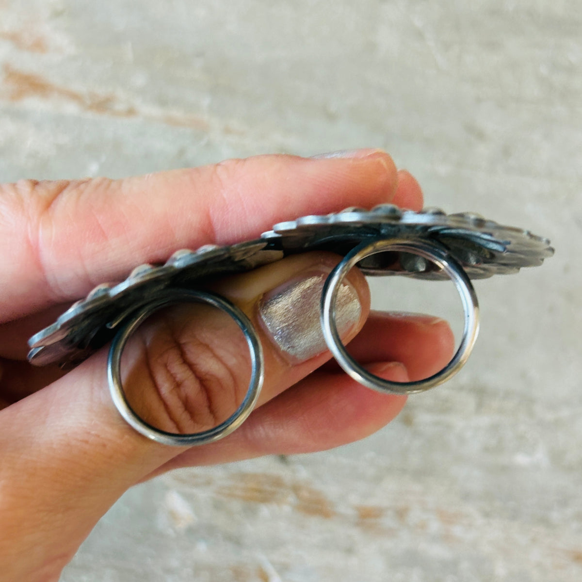 Navajo Arnold Goodluck Sterling Silver Concho Ring