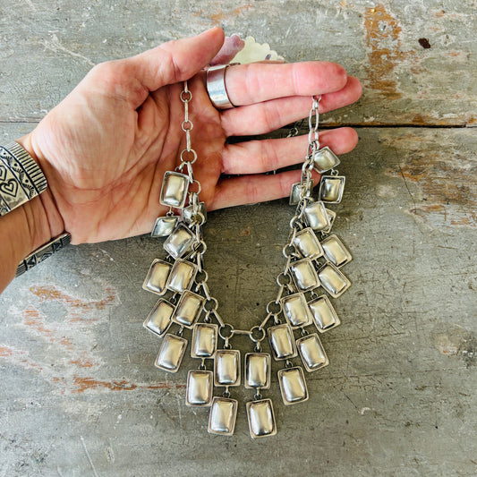 Navajo Dakota Willie Sterling Silver Statement Charms Necklace