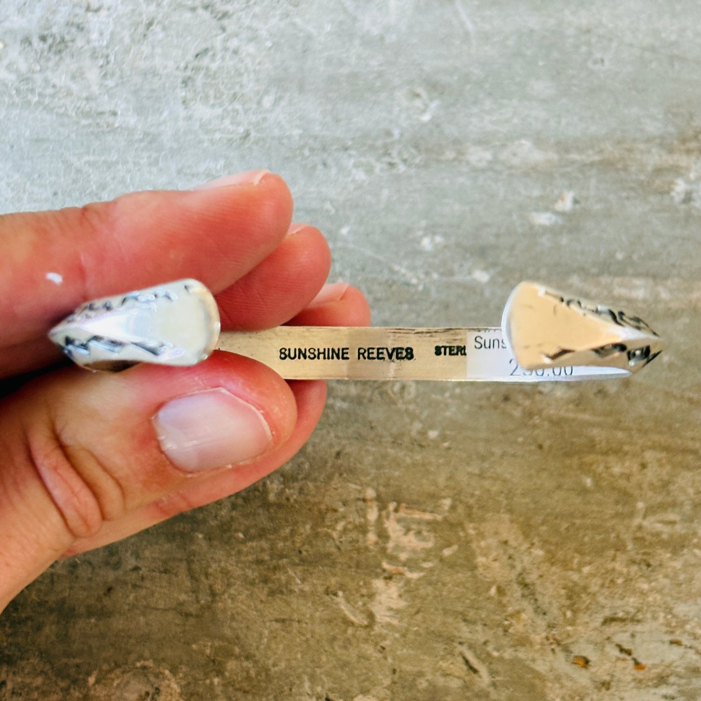 Navajo Sunshine Reeves Sterling Silver Arrowhead Cuff