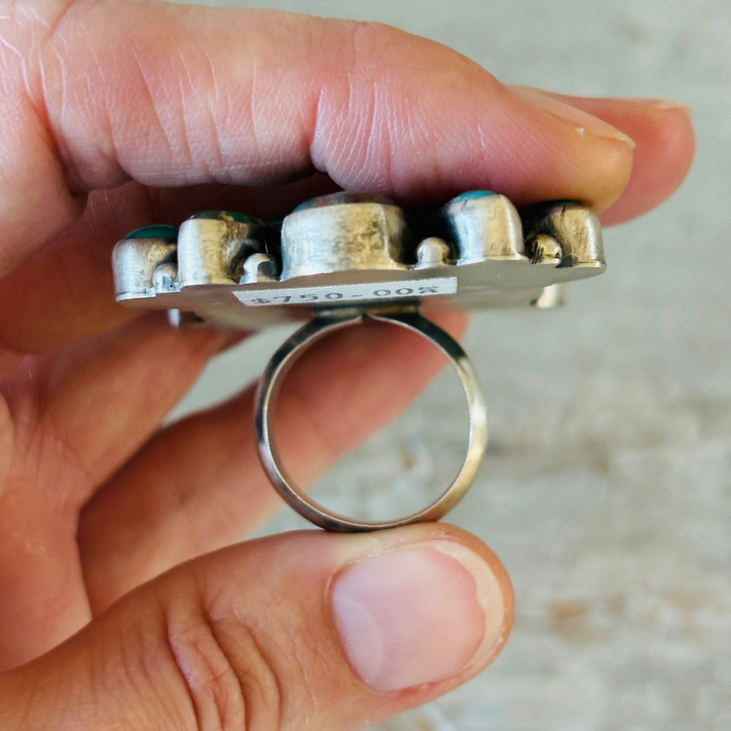 Navajo Sheila Becenti Sterling Silver & Mixed Turquoise Ring