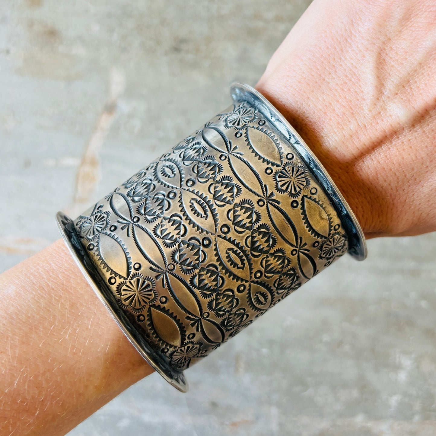 Navajo Benson Shorty Sterling Silver Statement Cuff