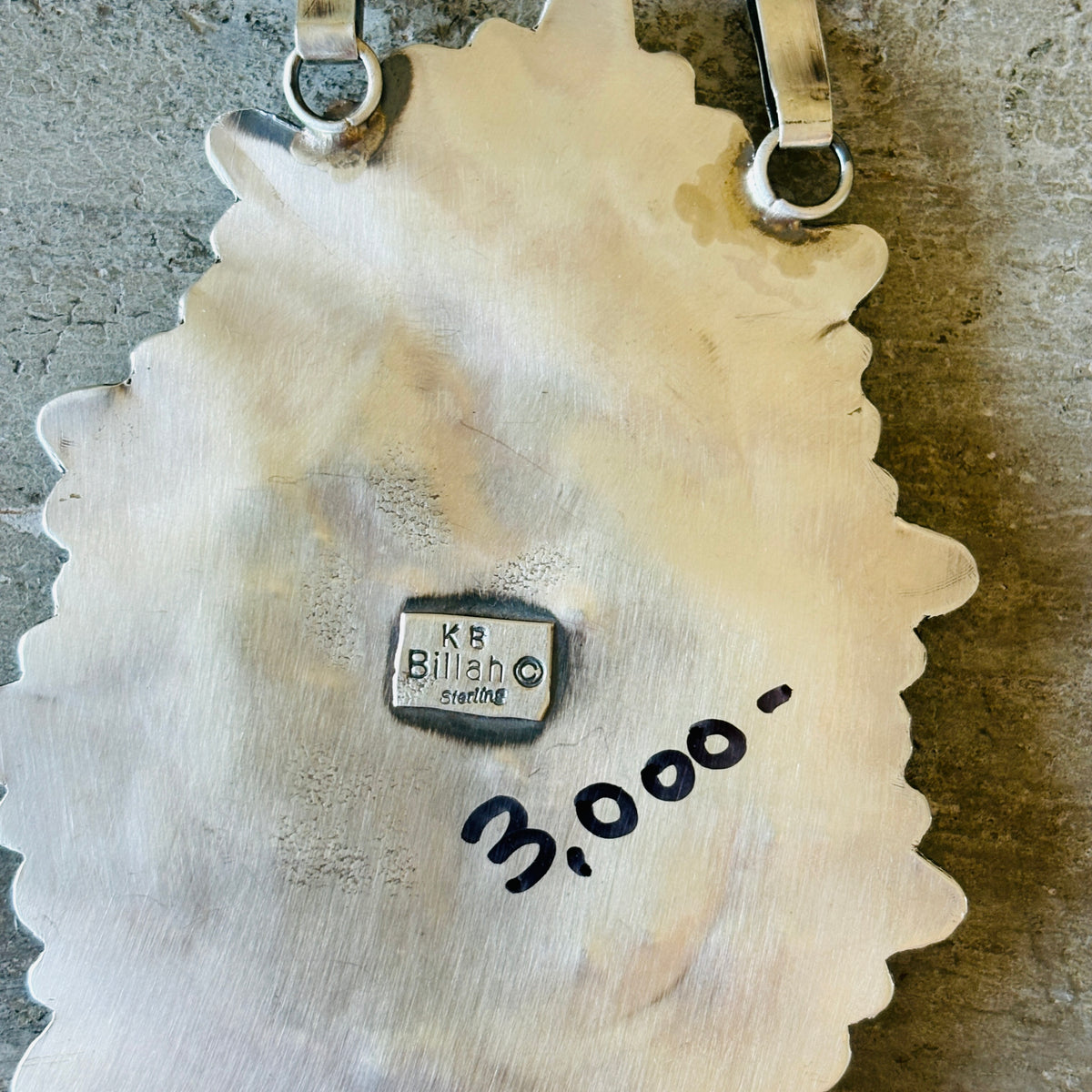Navajo Kindale Billah Sterling Silver - Ceramic & Mother of Pearl Skelton Necklace