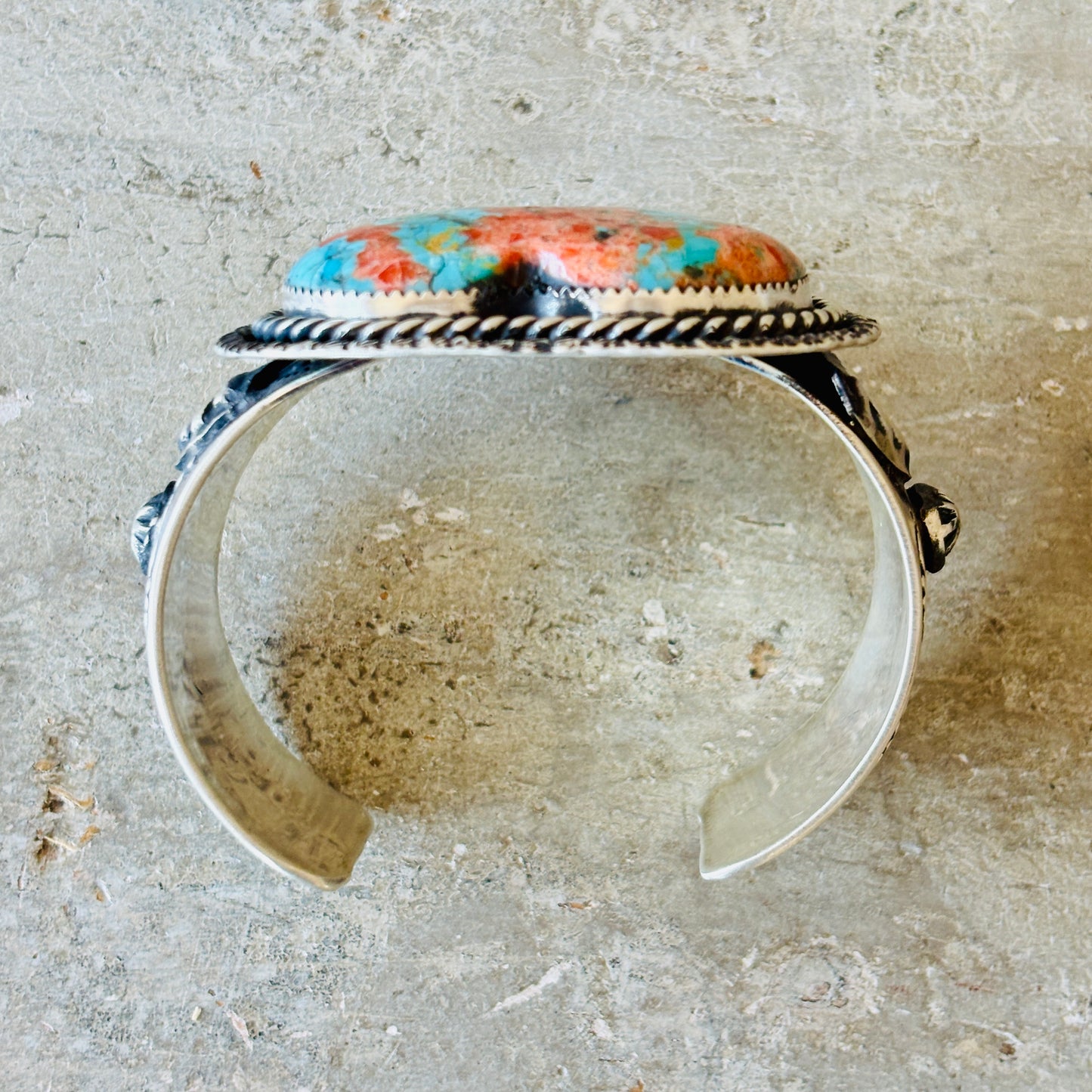 Navajo Rocky Little Sterling Silver & Mojave Hearts - Horses Statement Cuff