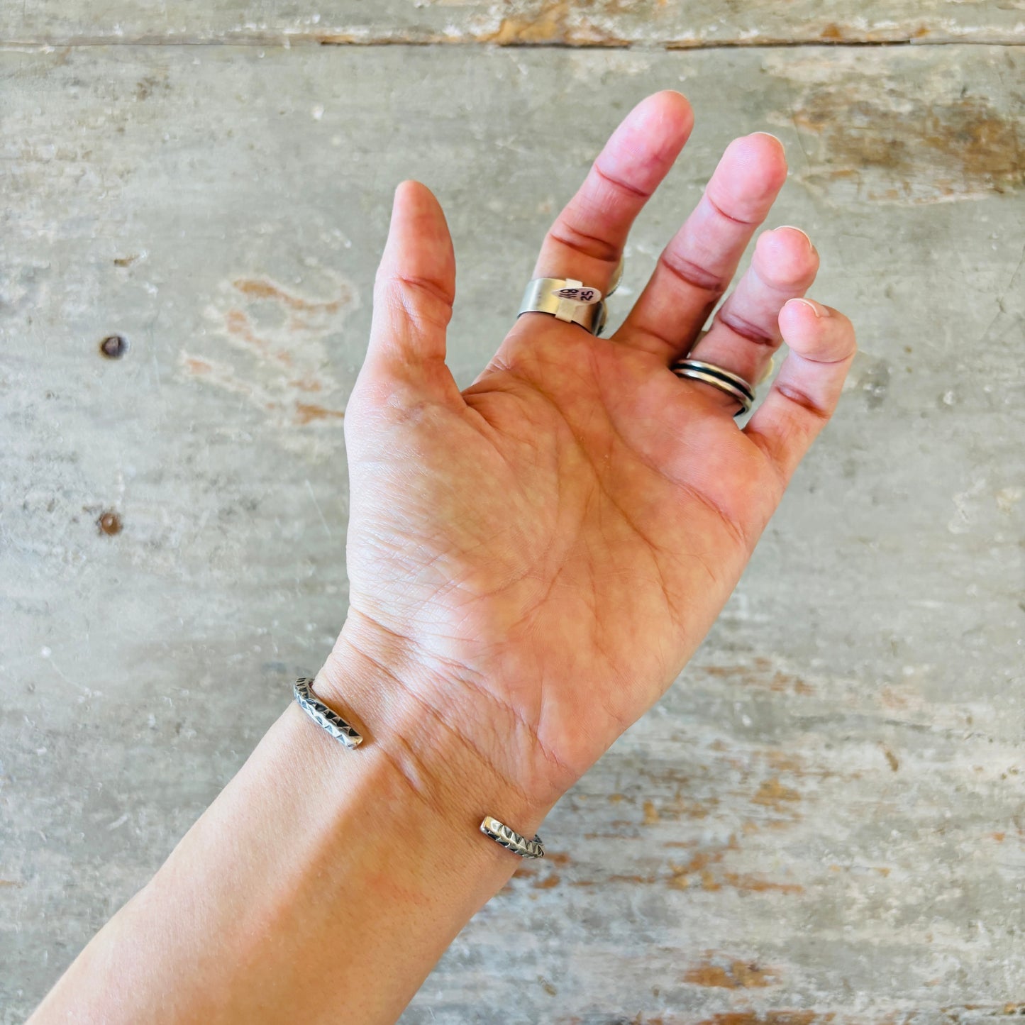 Navajo Delaine & Dwayne Nez Sterling Silver & Sonoran Turquoise Stacker Cuff