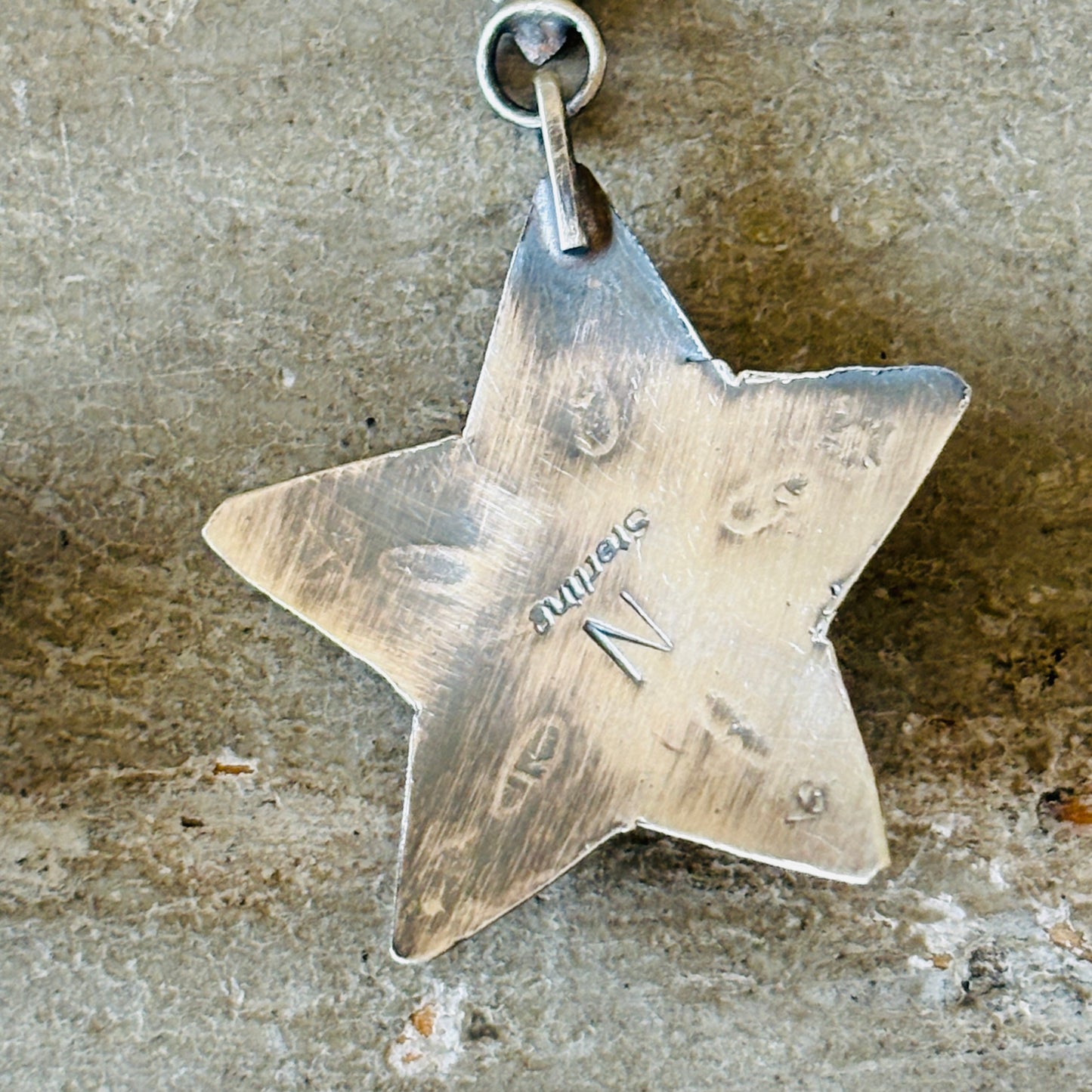 Navajo Pauline Nelson Sterling Silver & Kingman Turquoise Star Earrings