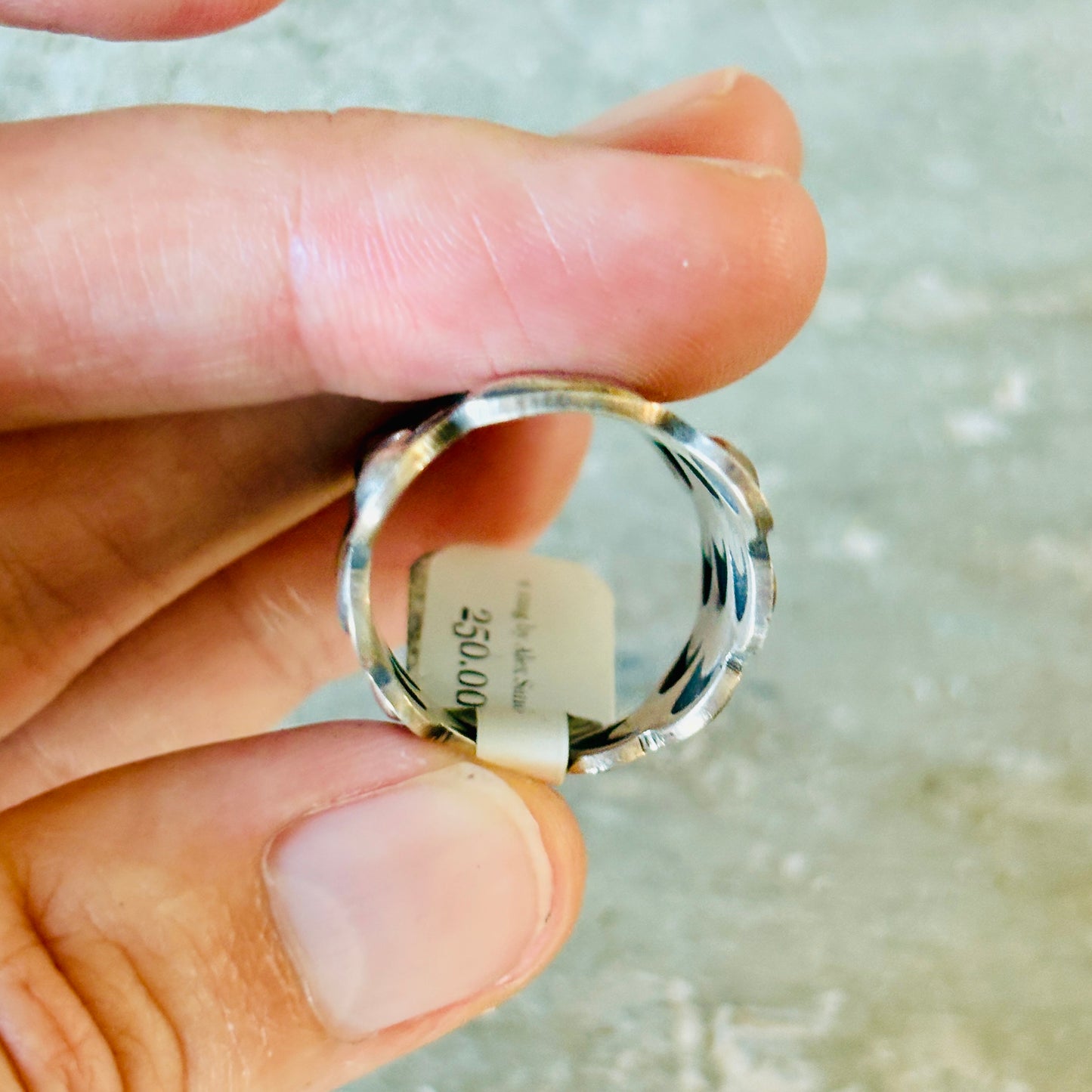 Navajo Alex Sanchez Sterling Silver Repousse Ring