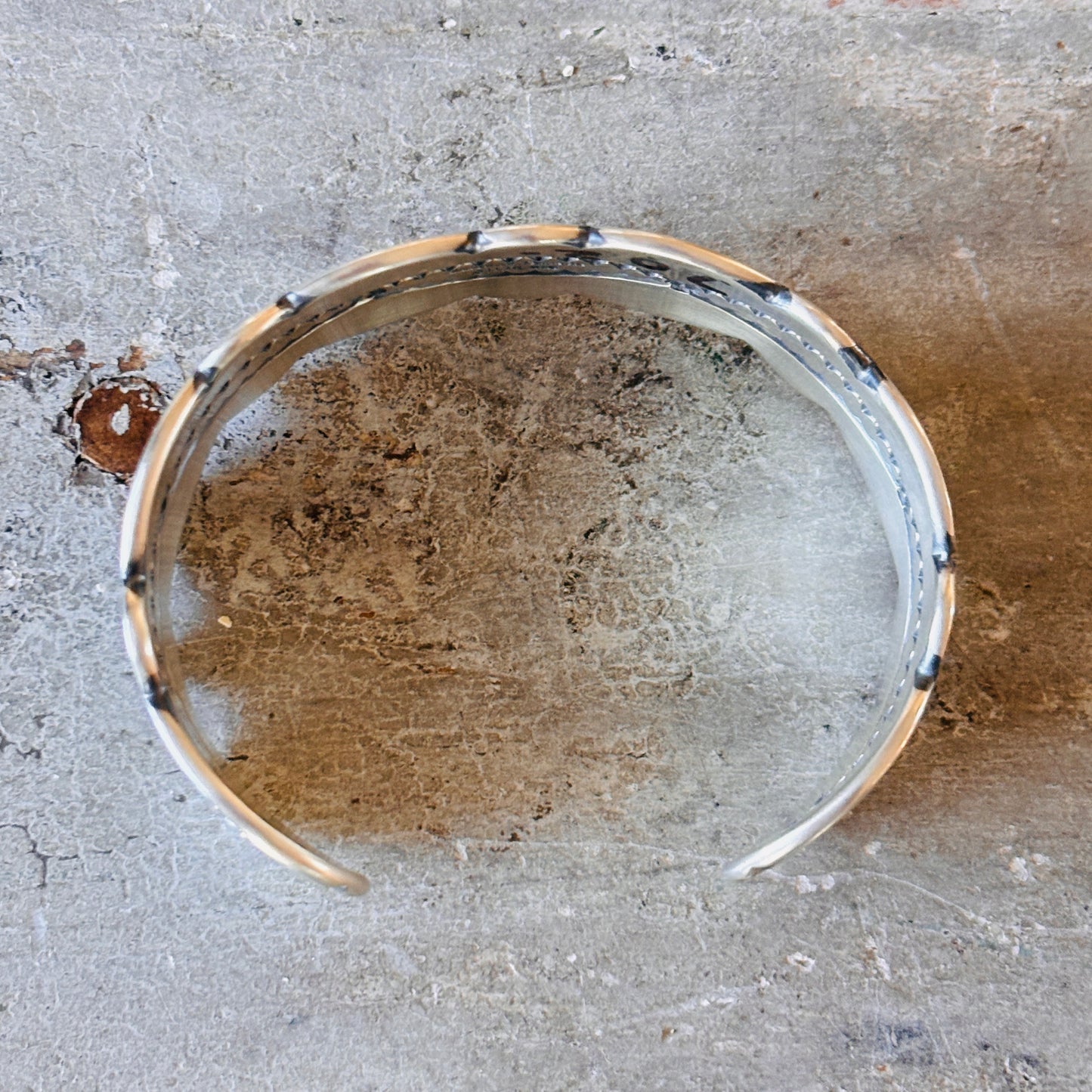 Navajo Roland Dixon Sterling Silver Stars Stacker Cuff