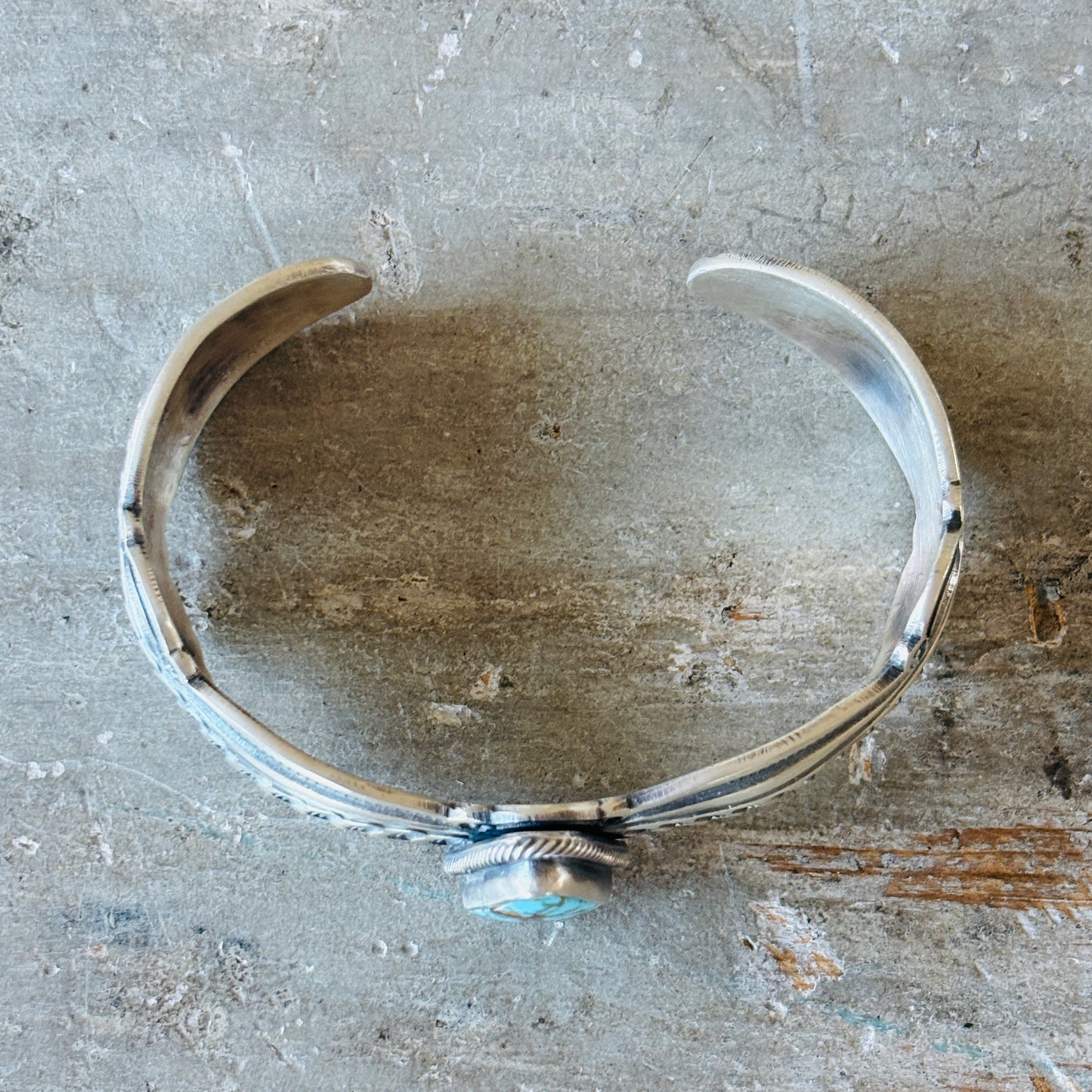 Navajo Randy Boyd Sterling Silver & Kingman Turquoise Cuff