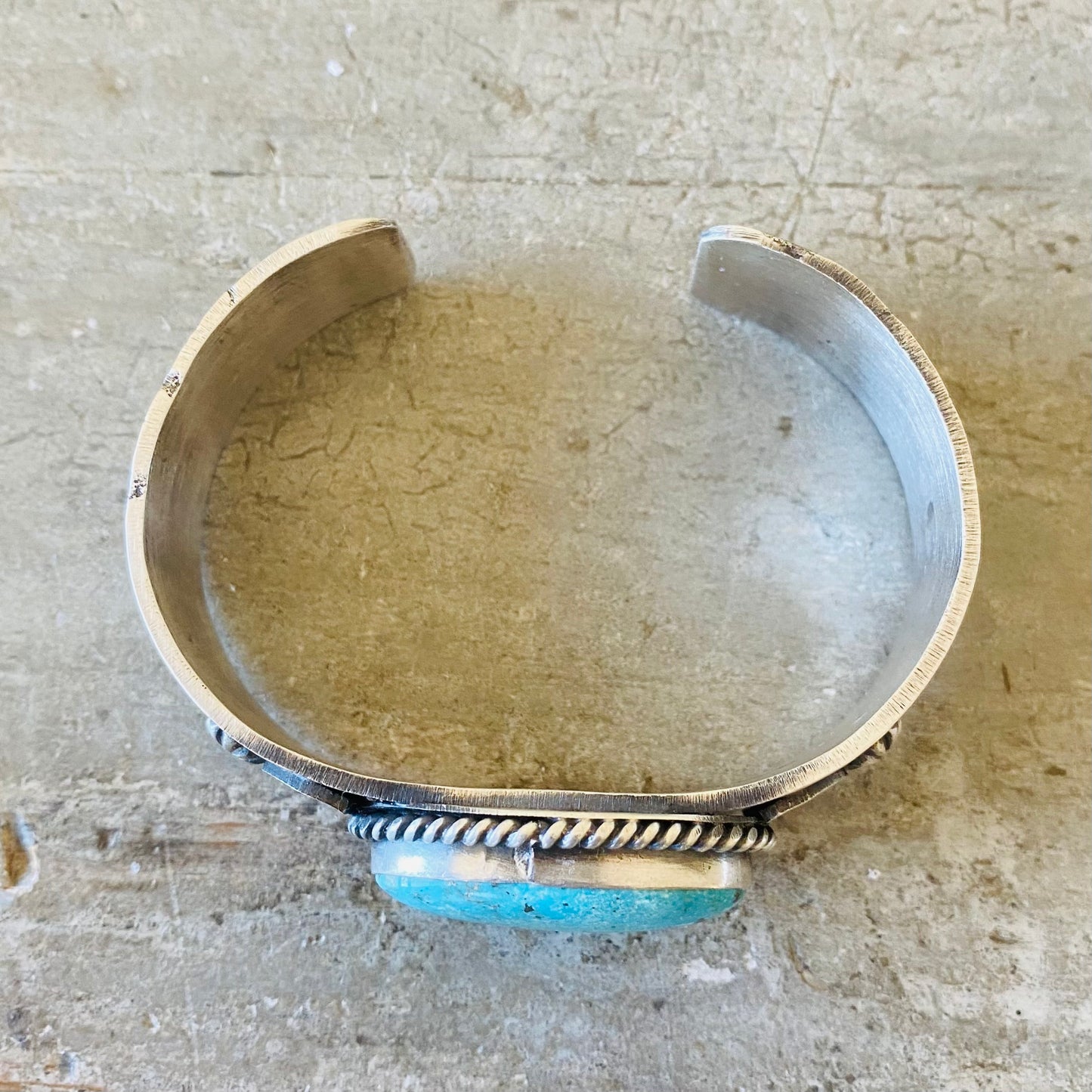 Navajo Kindale Billah Sterling Silver & Kingman Turquoise Stacker Cuff