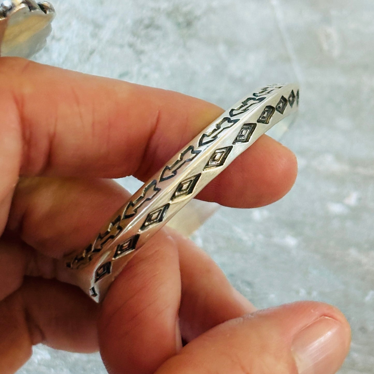 Navajo Sunshine Reeves Sterling Silver Arrowhead Cuff