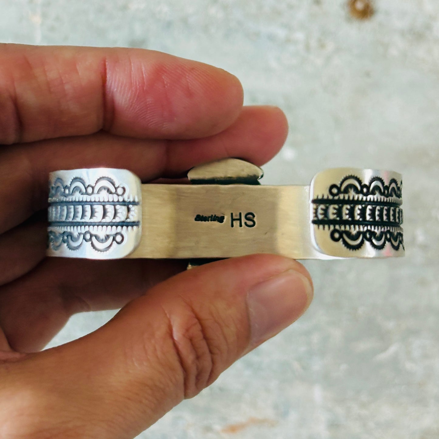 Navajo Herman Smith Sterling Silver & Web Kingman Stacker Cuff