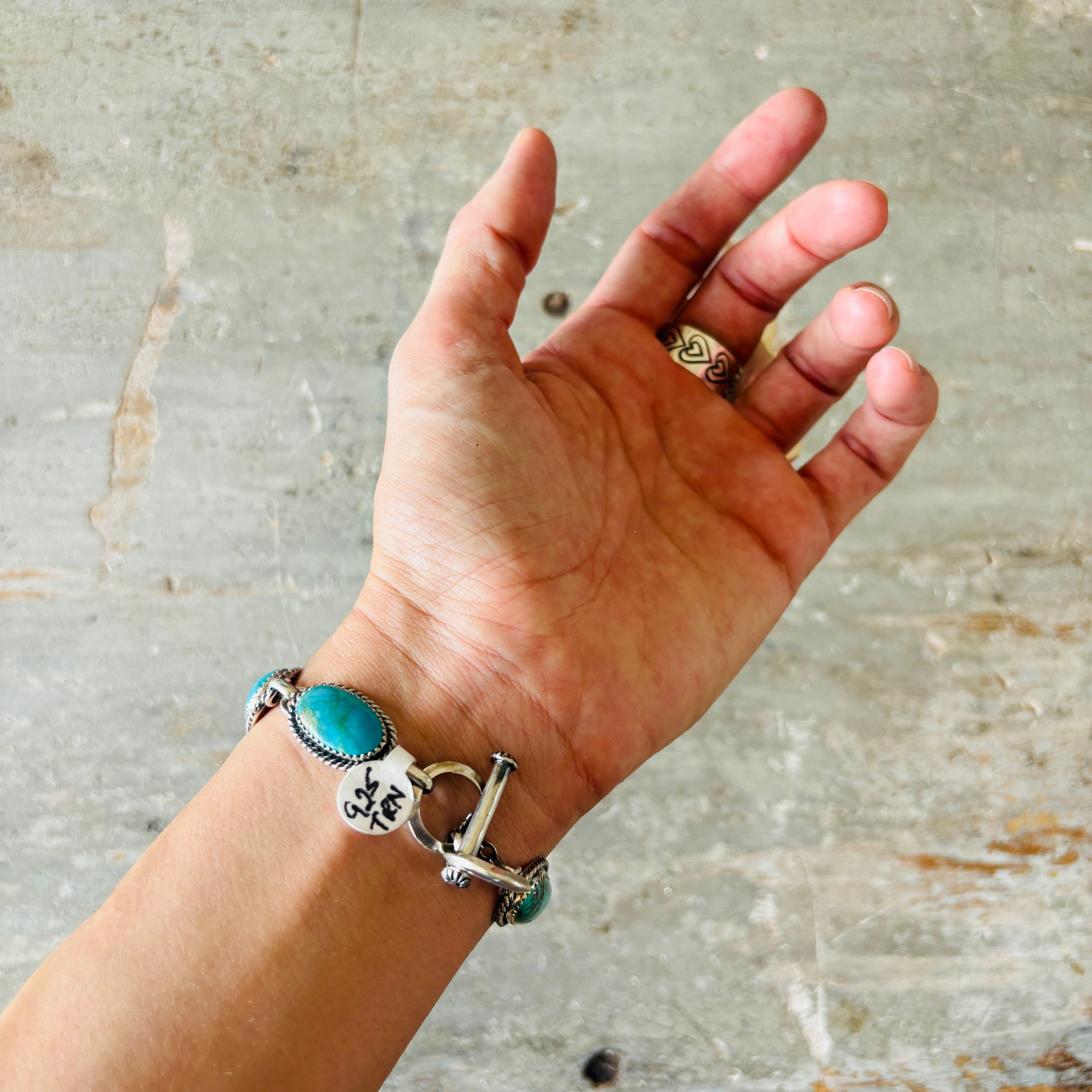 Navajo Brenda Jimenez Sterling Silver & Kingman Turquoise Floral