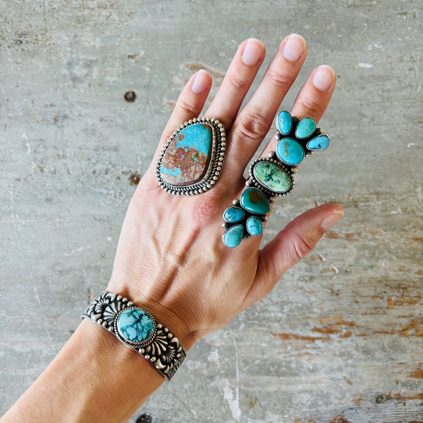 Navajo Tsosie Willie Sterling Silver & Web Kingman Stacker Cuff