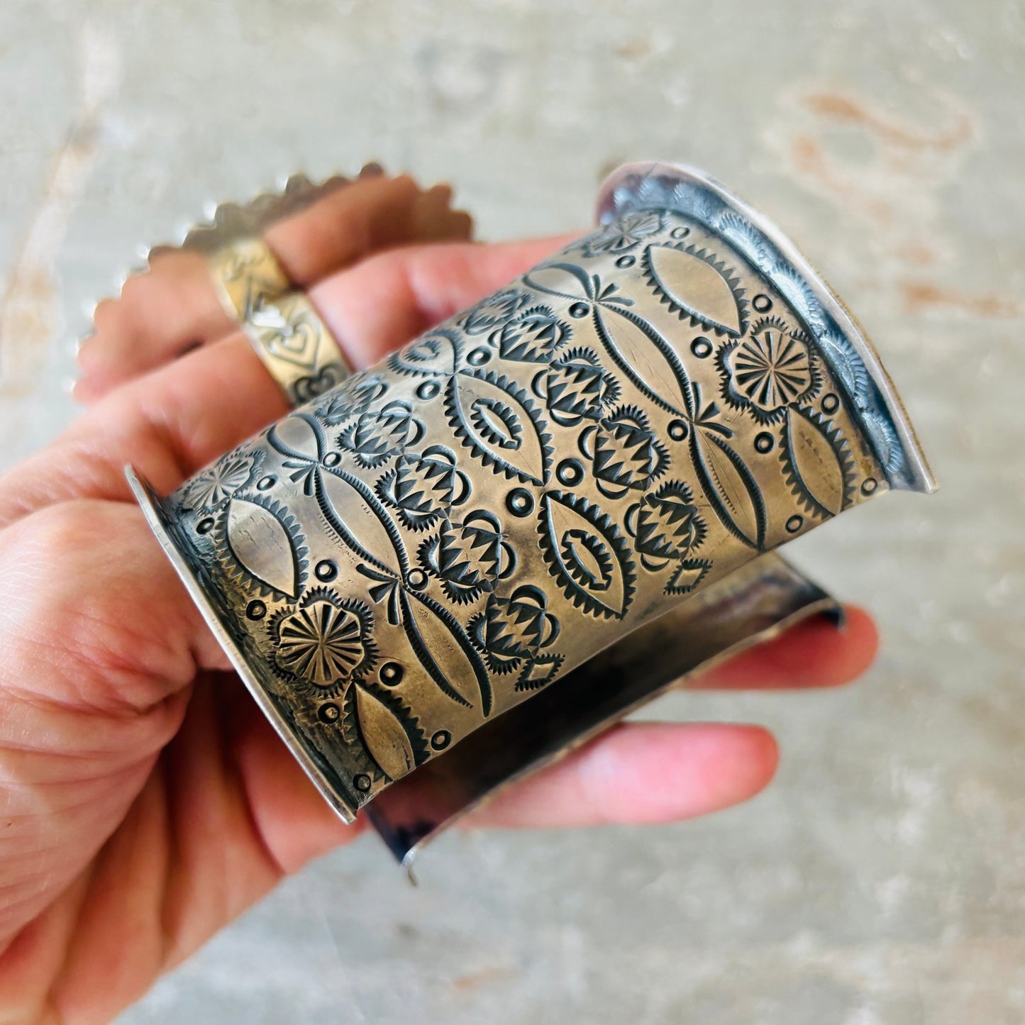 Navajo Benson Shorty Sterling Silver Statement Cuff