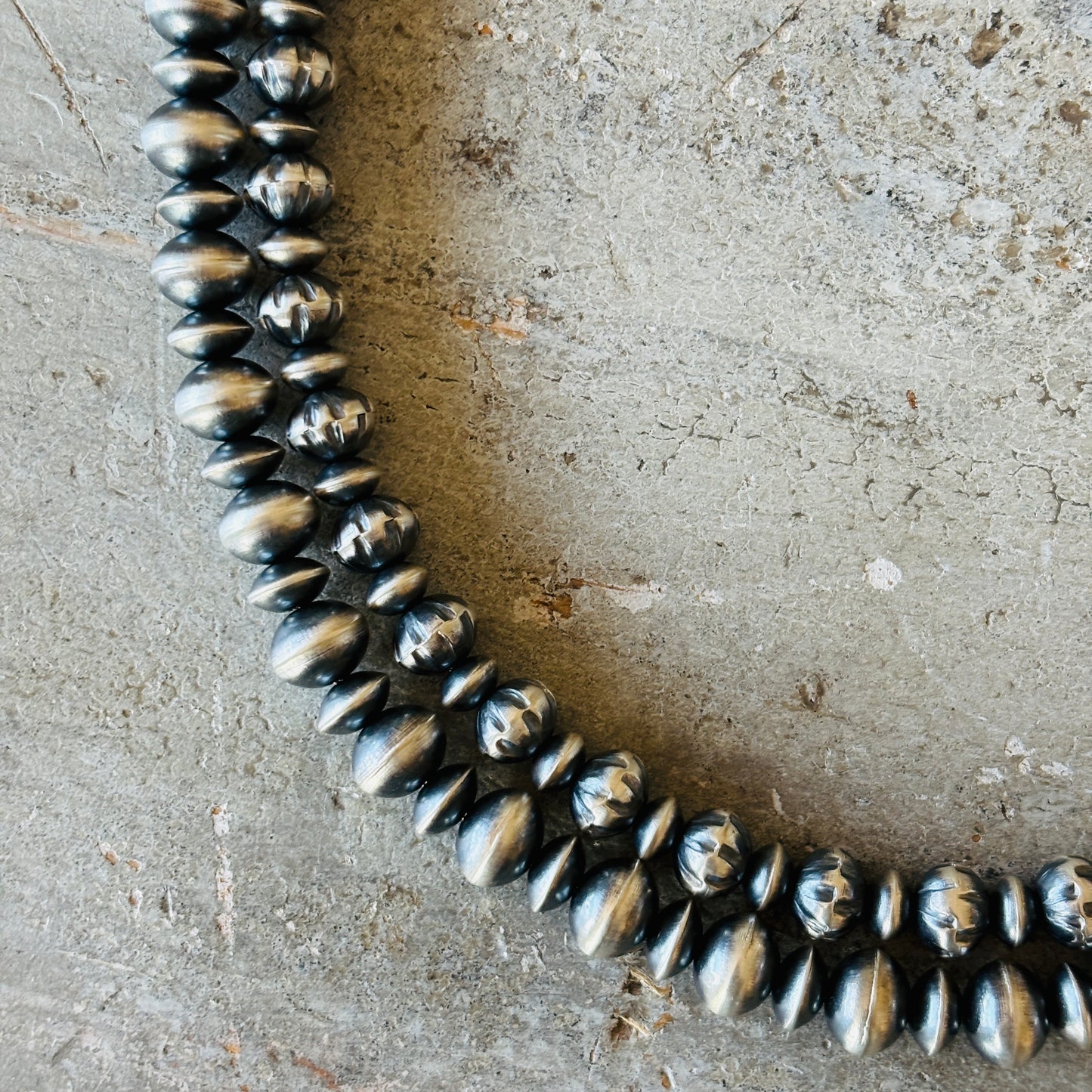 Navajo Austin Haley Sterling Silver Handmade Pearls Necklace