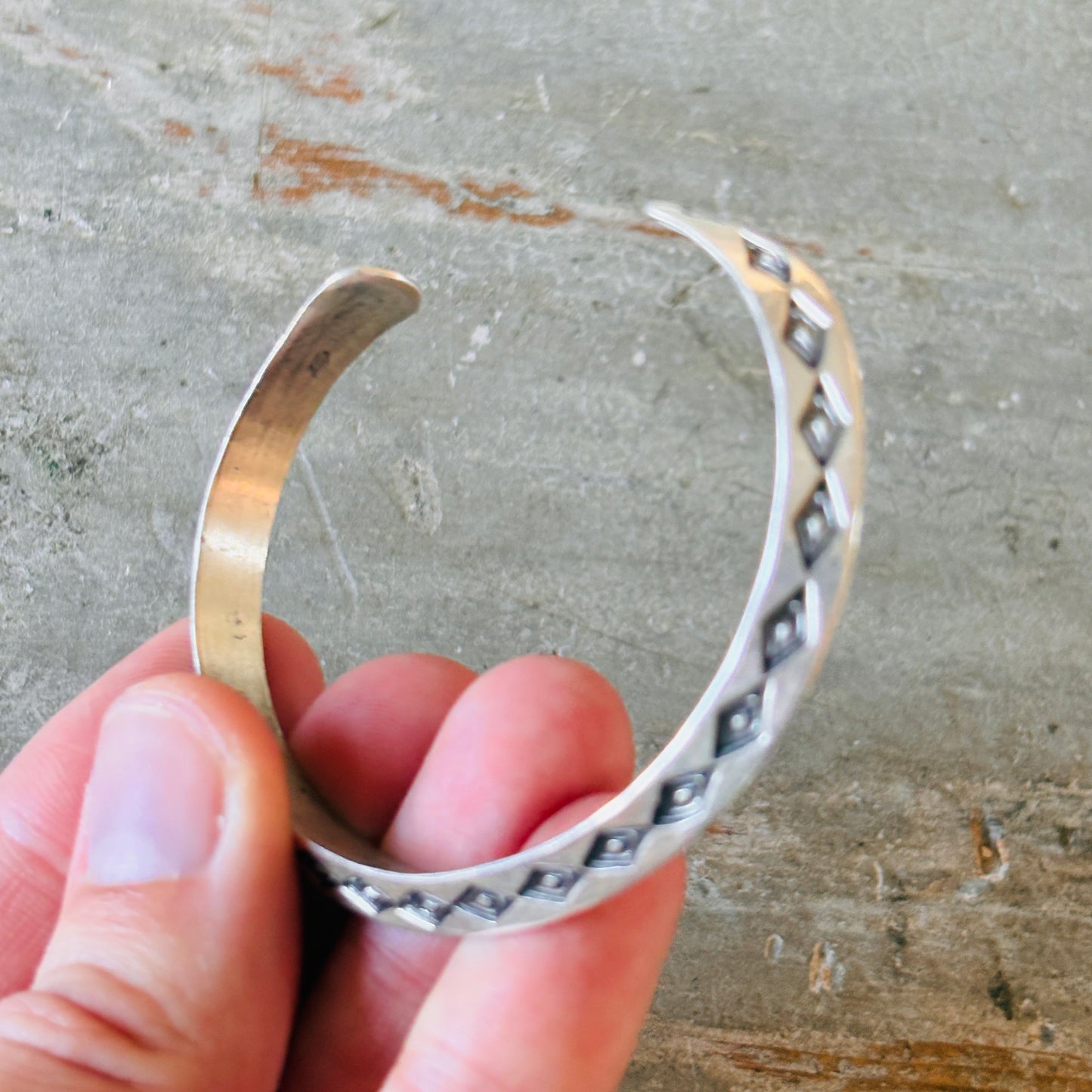 Navajo Sunshine Reeves Sterling Silver Arrowhead Cuff