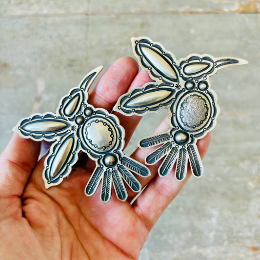 Navajo Herman Smith Sterling Silver Hummingbird Pin Pendant