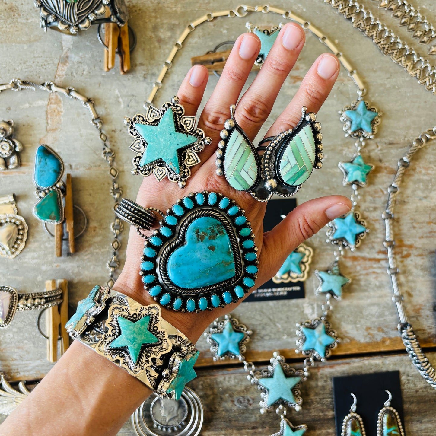 Navajo Jennifer Curtis Sterling Silver Statement Earrings