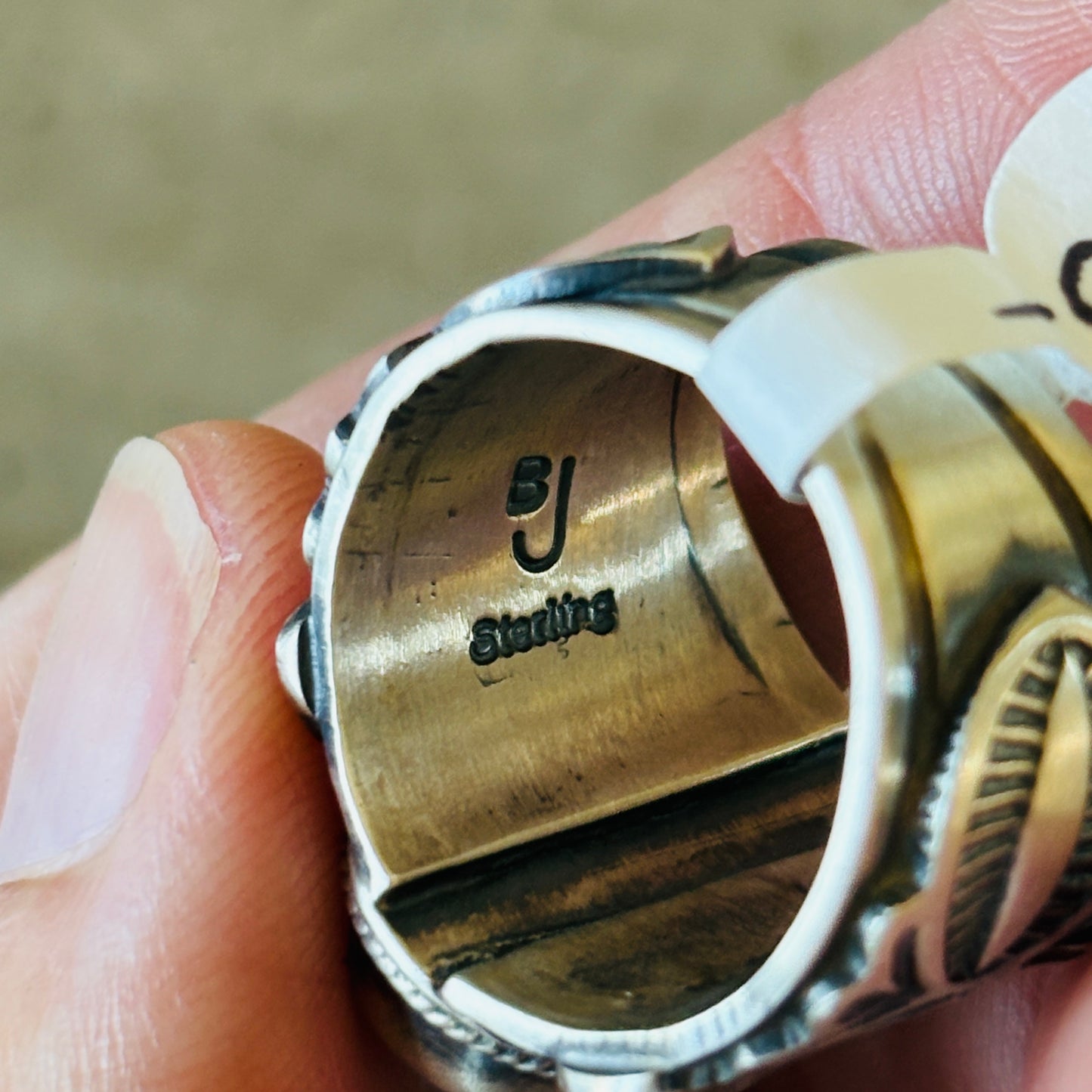 Navajo Benjamin Jimenez Silver Silver & Sonoran Mountain Turquoise Ring