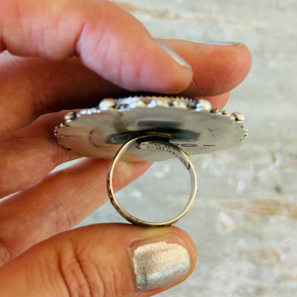 Navajo Kindale Billah Sterling Silver & Hematite Statement Ring