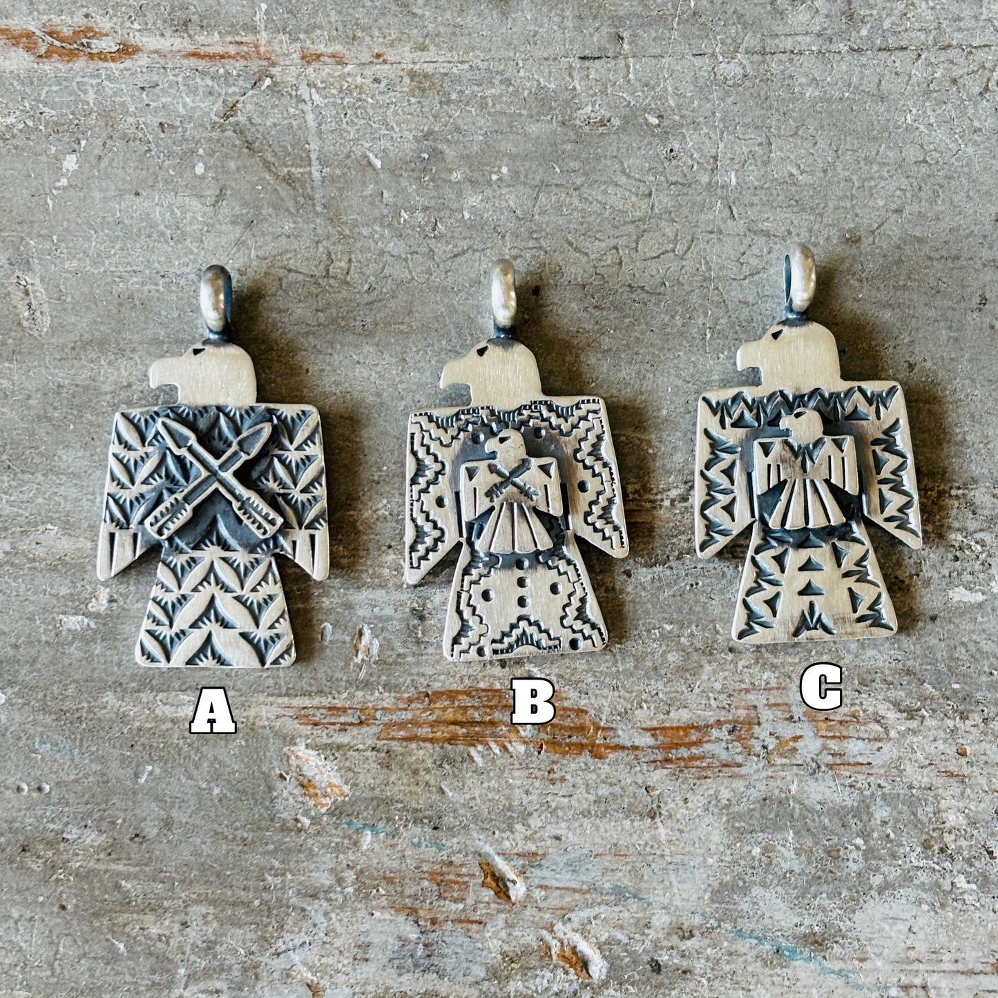 Navajo Bo Reeves Sterling Silver Thunderbird Pendant