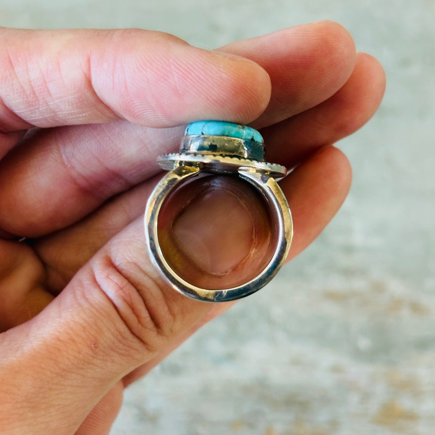 Navajo Tommy Jackson Sterling Silver & Kingman Ring