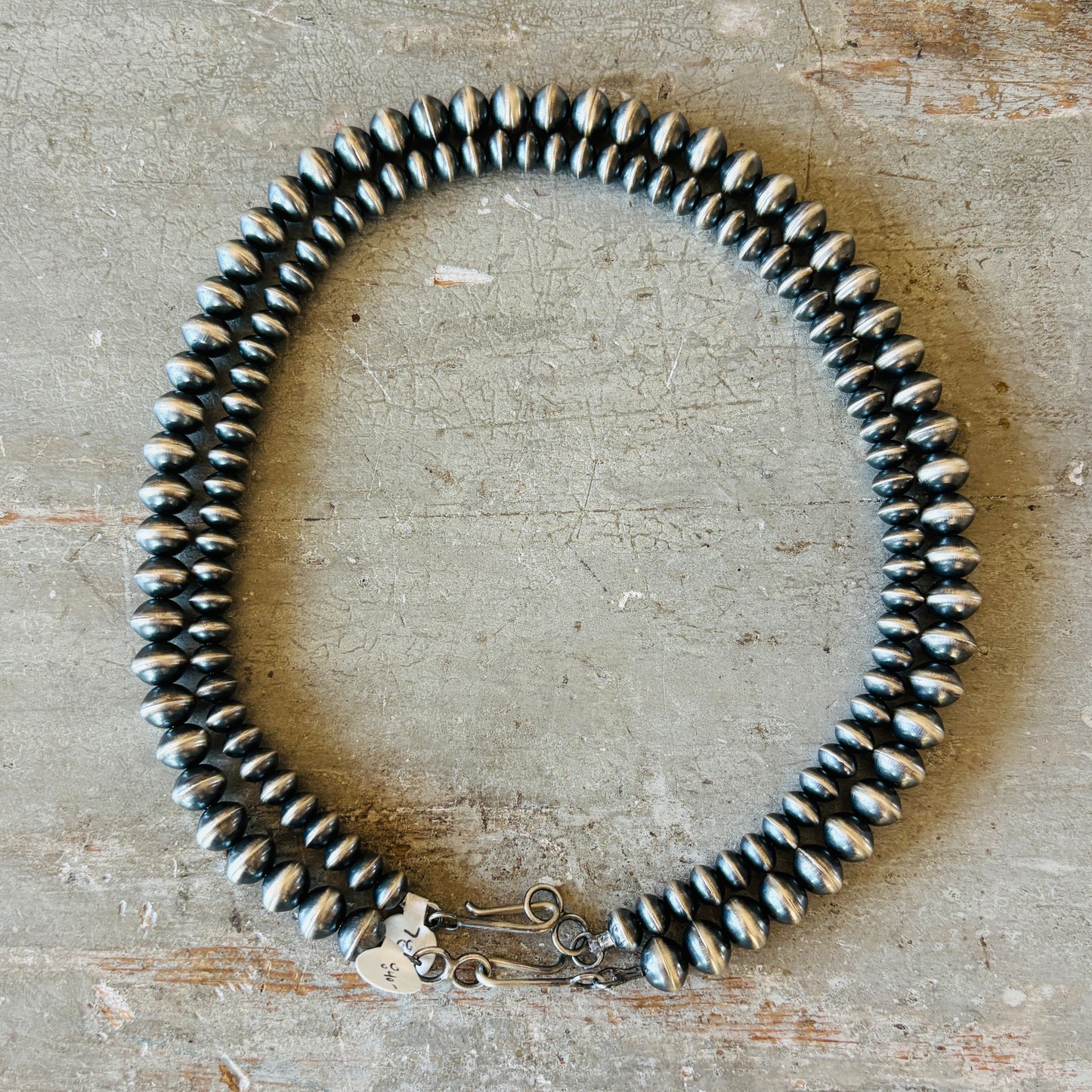 Navajo Austin Haley Sterling Silver Handmade Pearls Necklace
