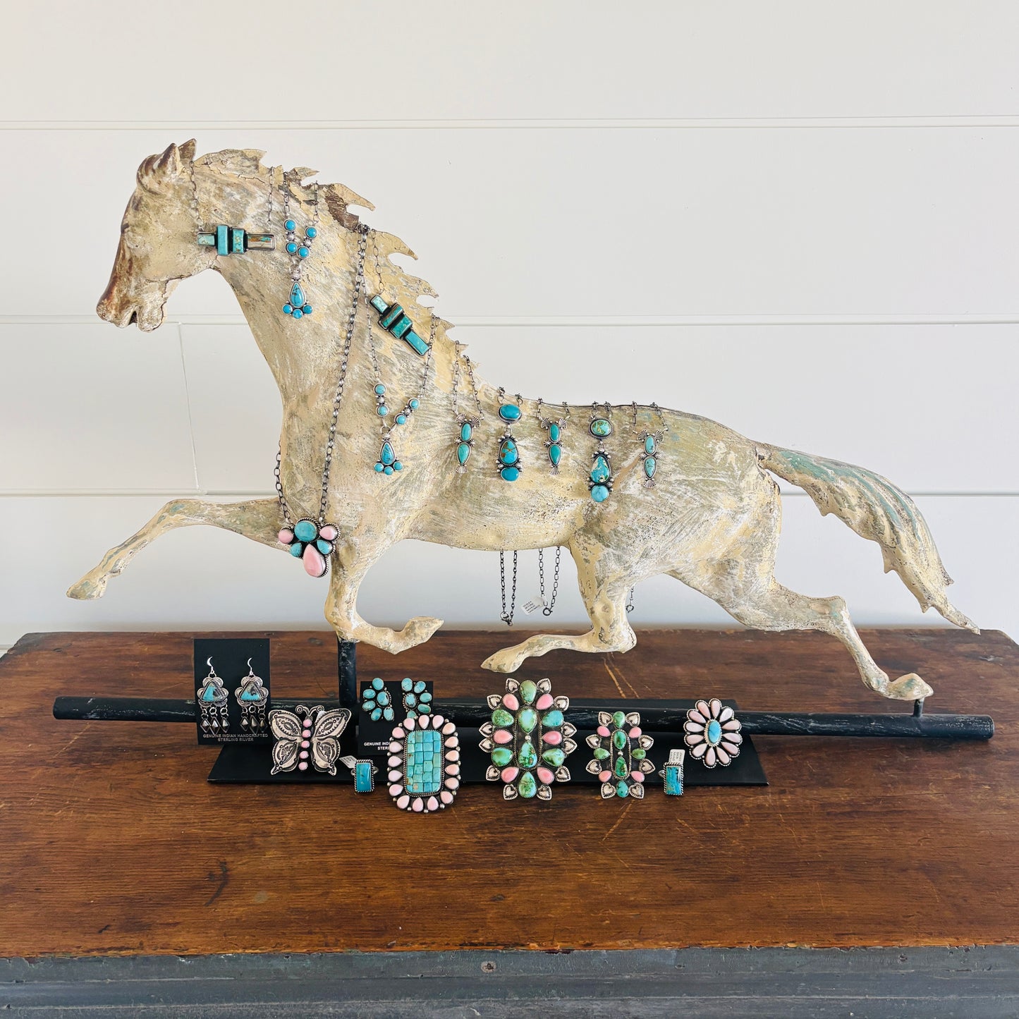 Navajo Johnny Dixon Sterling Silver & Kingman Turquoise Rectangle Ring