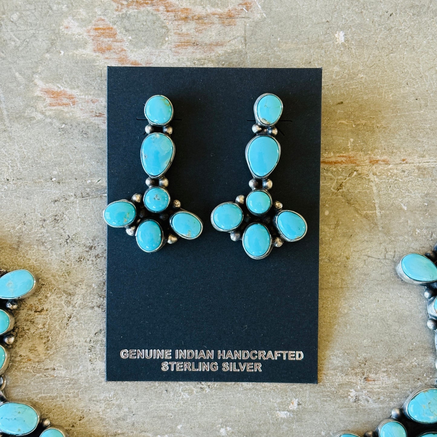 Navajo Sheila Becenti Sterling Silver & Sonoran Turquoise Statement Necklace Set