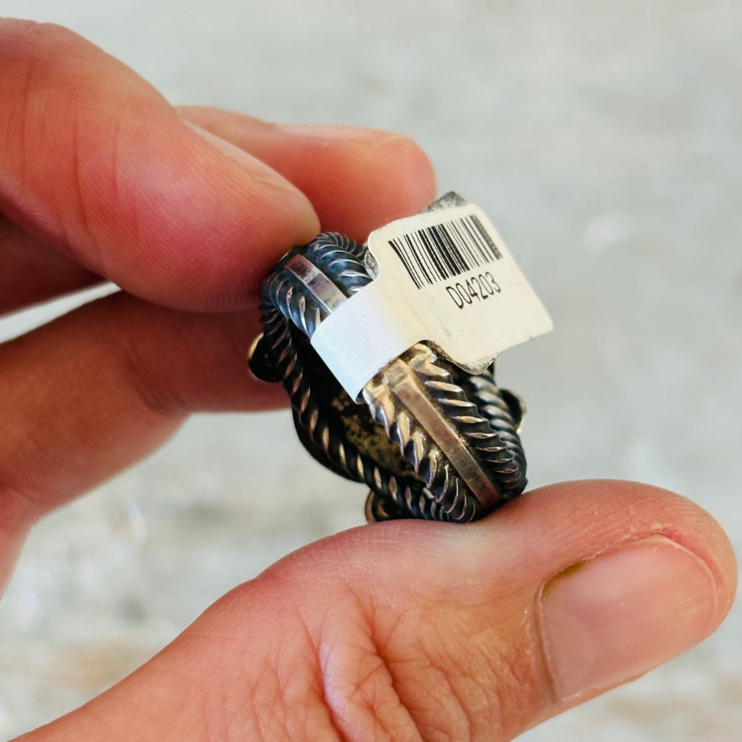 Navajo Andy Cadman Sterling Silver & #8 Turquoise Ring