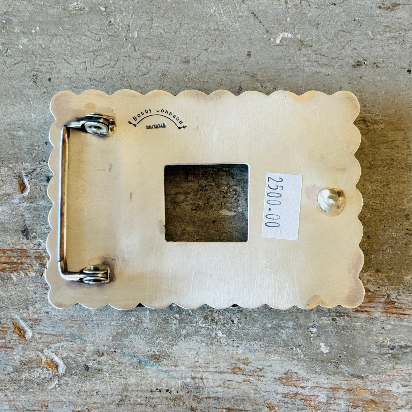 Navajo Bobby Johnson Sterling Silver & Royston Turquoise Belt Buckle