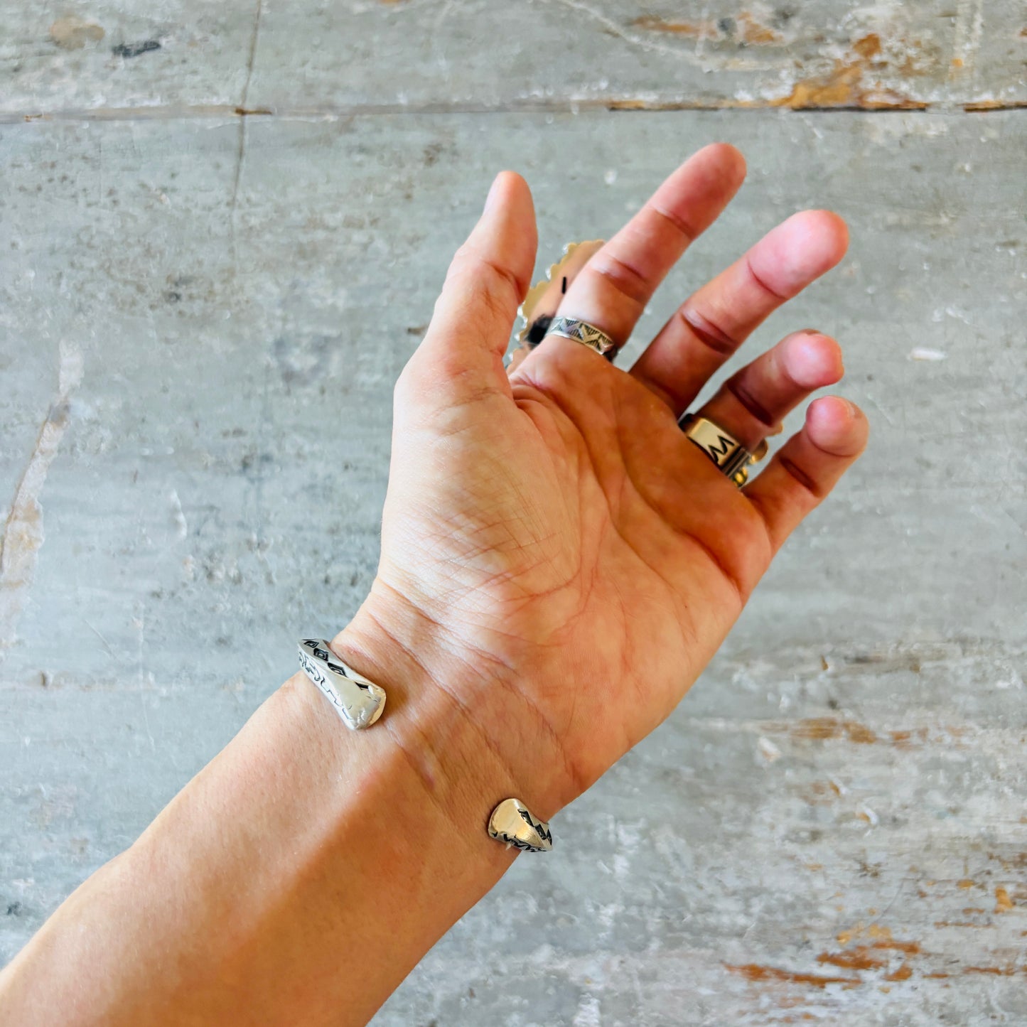 Navajo Sunshine Reeves Sterling Silver Arrowhead Cuff