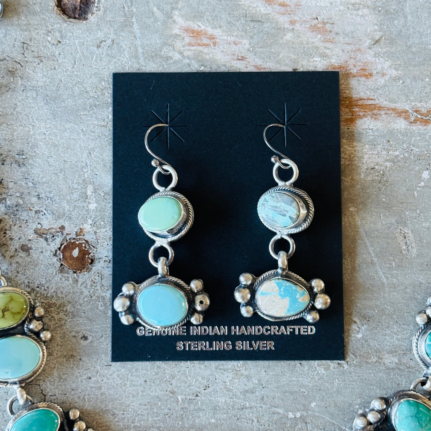 Navajo Kobe Martinez Sterling Silver & Mixed Turquoise Statement Necklace Set