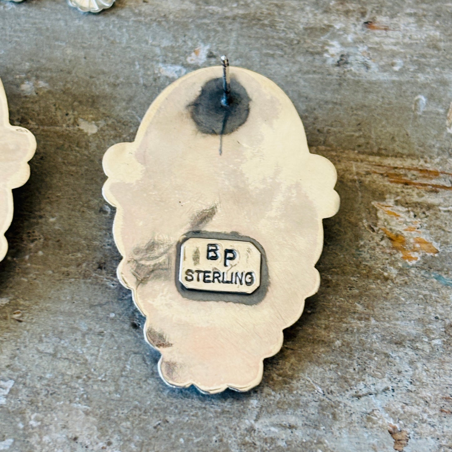 Navajo Braxton Parkett Sterling Silver & Sonoran Turquoise Statement Earrings